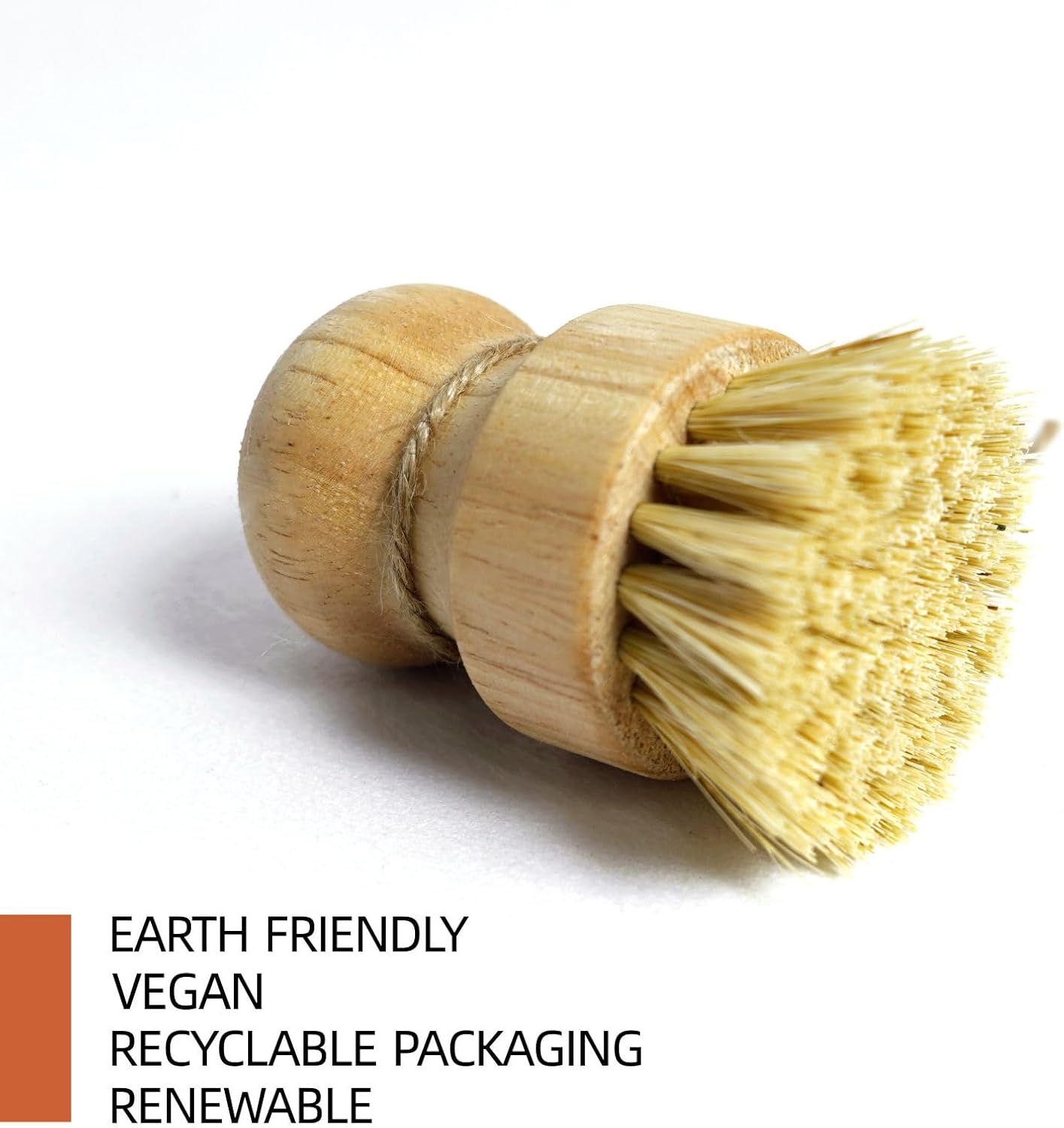 Bamboo Pot & Pan Cleaning Brush Set - 3 Pack Natural Dish Brushes Bamboo Scrub Dish Brushes, Durable Scrubber for Kitchen Pots, Pans, Vegetables & Fruit