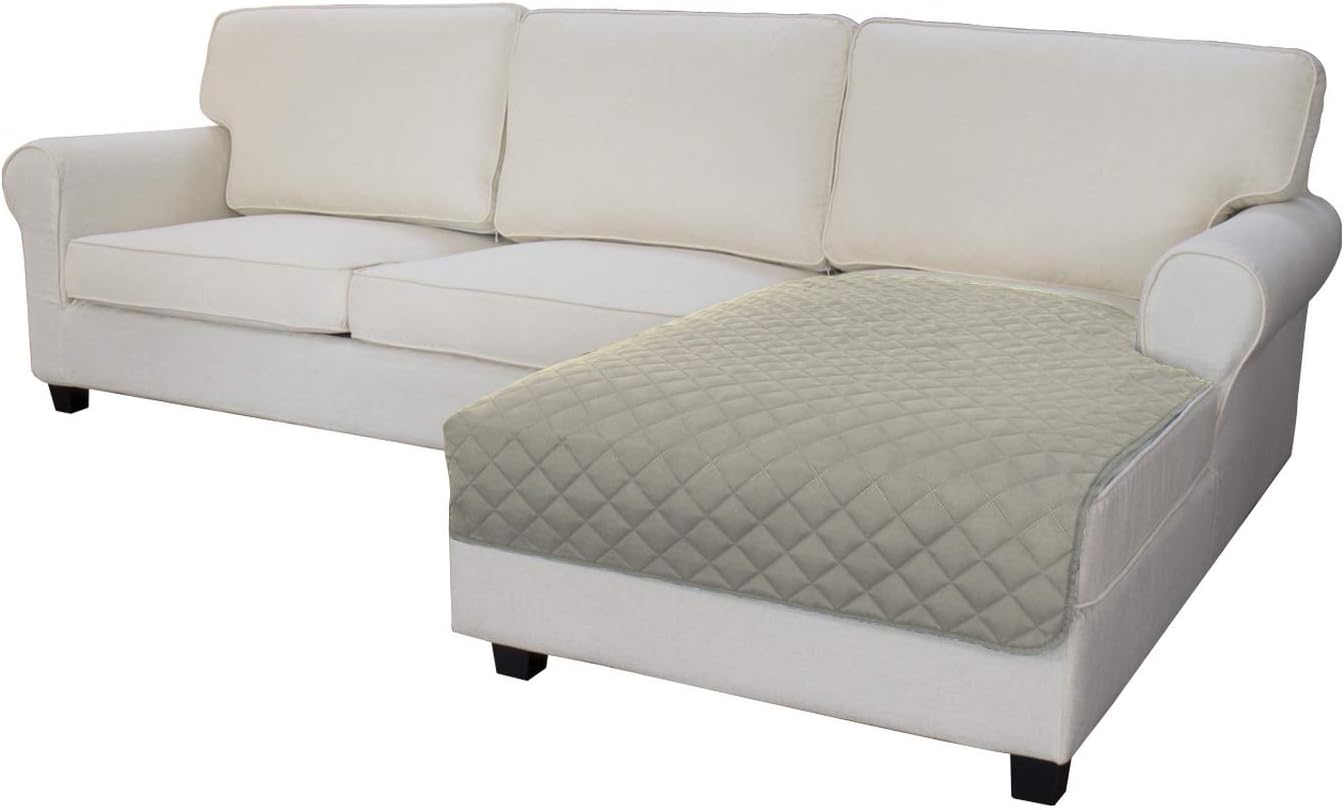 Easy-Going Sectional Couch Covers for Dogs L Shape Sofa Cover Reversible Sofa Slipcover Chaise Lounge Cover Furniture Protector Cover for Pets Dog Cat (42 x 52 inches, Beige/Beige)