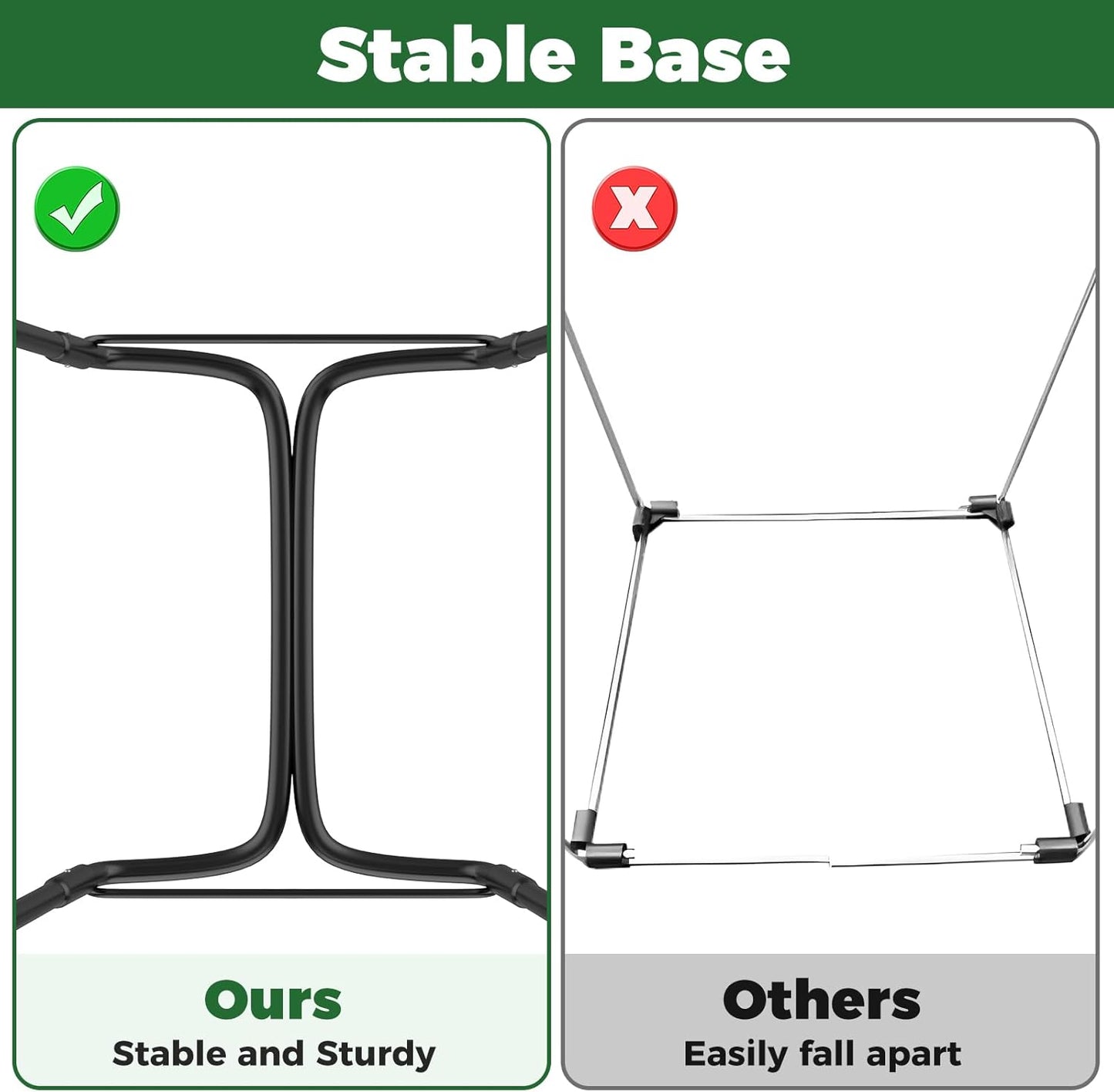 2PCS Outdoor Trash Bag Holder Metal Garden Trash Bag Holder for Yard Waste Stand Holds 30-45 Gallons Leaf Bag Holder with 4 Clips for Leaves Camping Lawn Party Weeding Yard Gardening（2pcs+8clips）