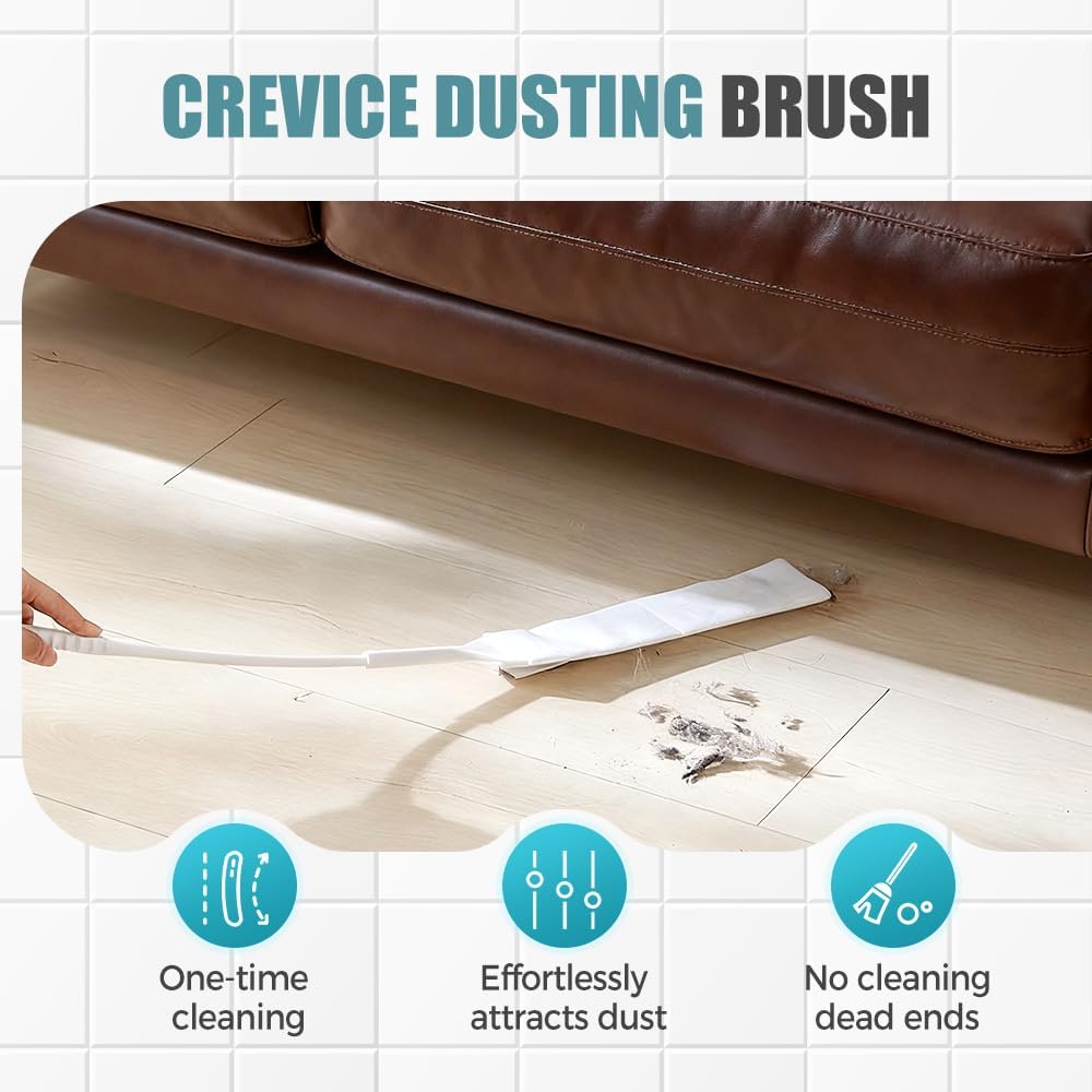 Retractable Gap Dust Cleaner, Bendable Microfiber Duster for Household Flat Duster for Under Appliances, Retractable Gap Dust Cleaning Artifact Extendable Dusters with Nonwoven Fabric (2, Pink)