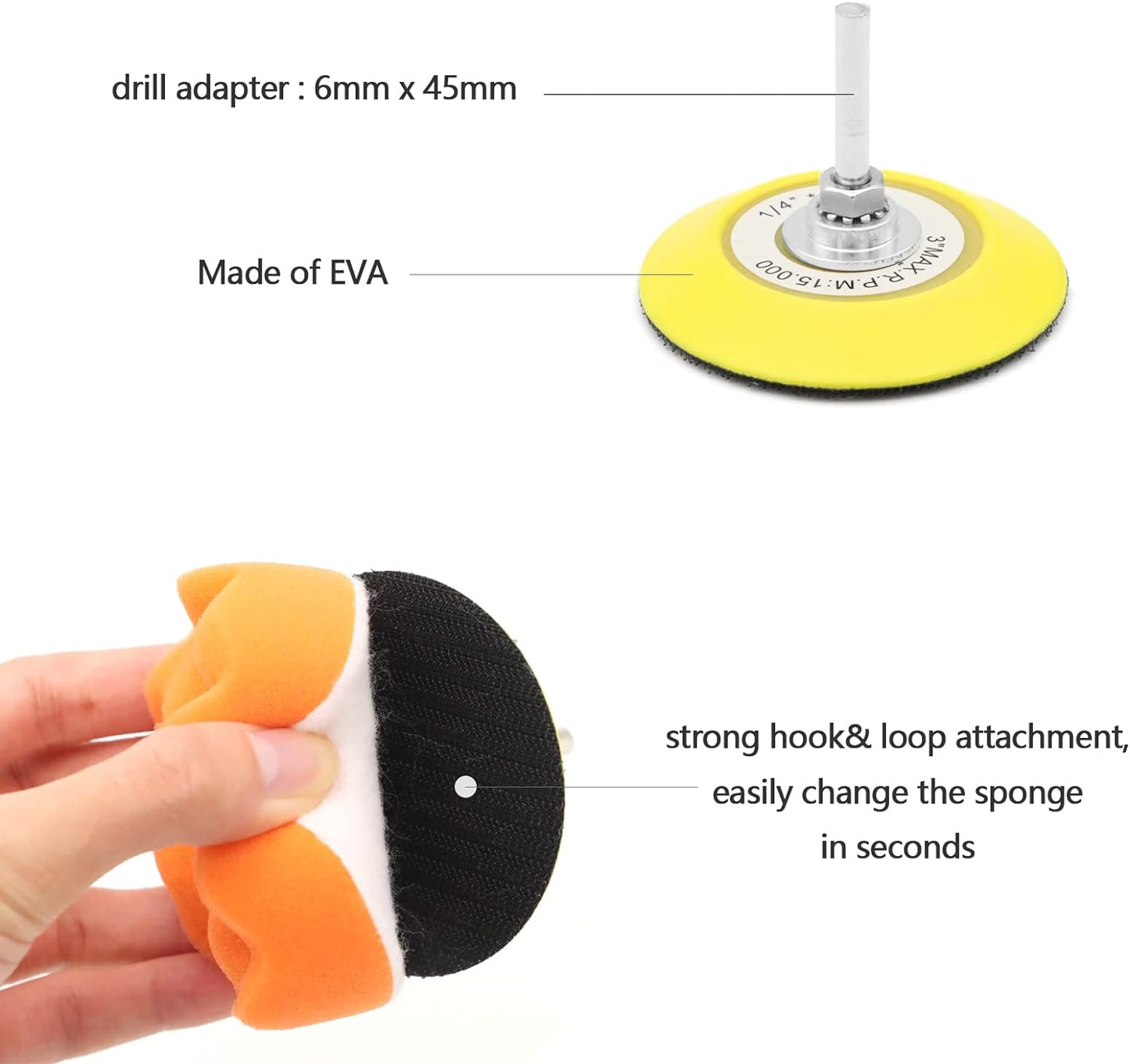 VIBRATITE Car Headlight Restoration Kit, 3 Inch Car Polishing Sanding Discs with 1/4 Inch Shank Backing Pad, Scouring Pads, Buffing Sponge Pads, Soft Interface Pad, Woolen Buffer Pads, 32PCS