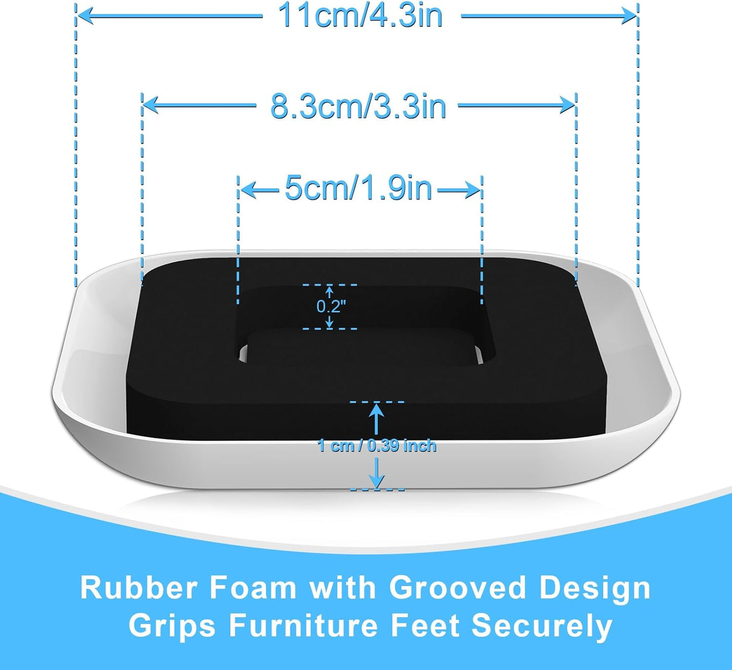 Upgrade Furniture Sliders, Furniture Sliders for Carpets, 8 PCS 4.3" Moving Pads with Anti-Slip Groove, Furniture Moving Sliders for Easy Move Bed Couch Tables Cabinet Heavy Duty, Protect Carpets
