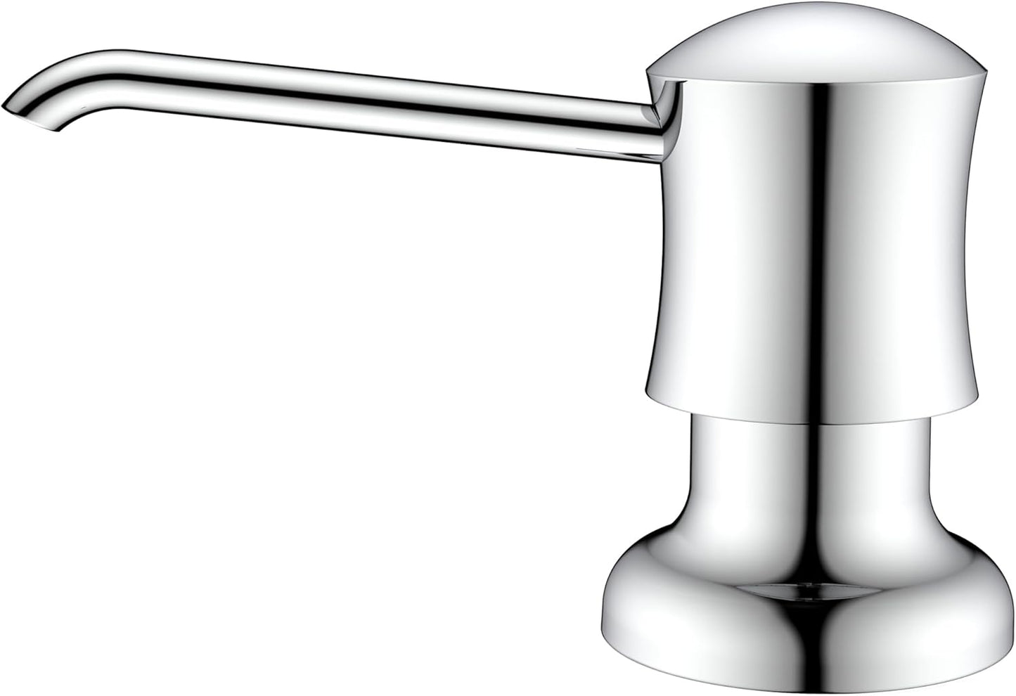 Soap Dispenser for Kitchen Sink Chrome Upgrade Built-in and Refill-from-Top Design with Liquid Hand & Dish Soap Bottle