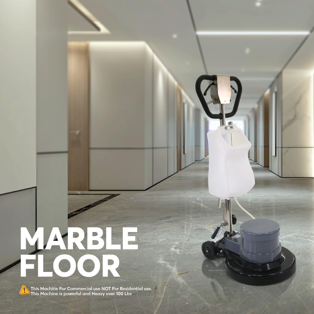 Industrial Floor Polisher Machine with (1 Tank + 2 Brushes + 1 Pad Holder) ,1.5 HP