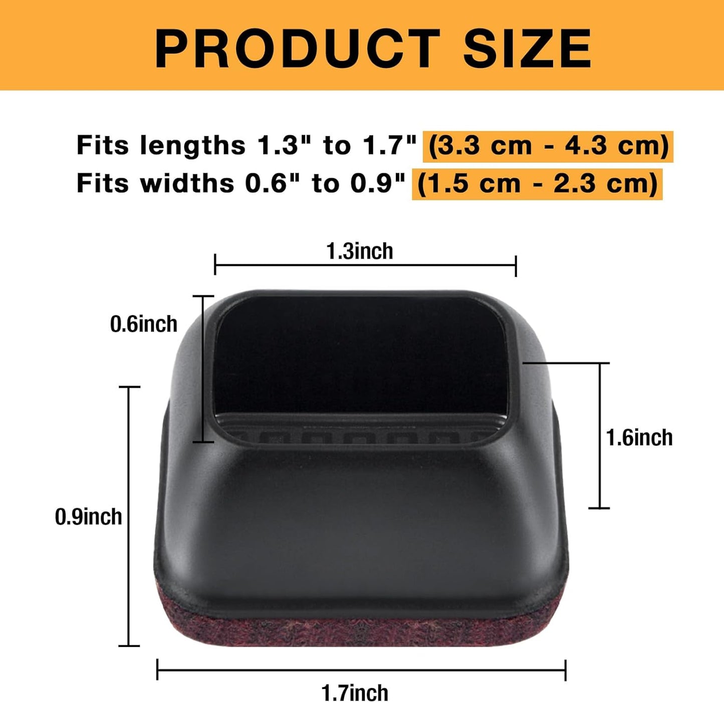 16 Pcs Rectangle Chair Leg Floor Protectors, Silicone Chair Leg Protectors for Hardwood Floors, High Elastic Chair Leg Cover for Chair Table Desk, Protect Wooden Floors from Scratching, Won't Tear