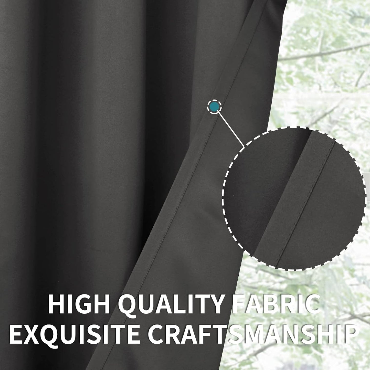 BGment Short Blackout Curtains 36 Inches Length - Rod Pocket Thermal Insulated Room Darkening Window Drapes for Kitchen Bedroom Bathroom, Dark Grey, 2 Panels, 42 x 36 Inch