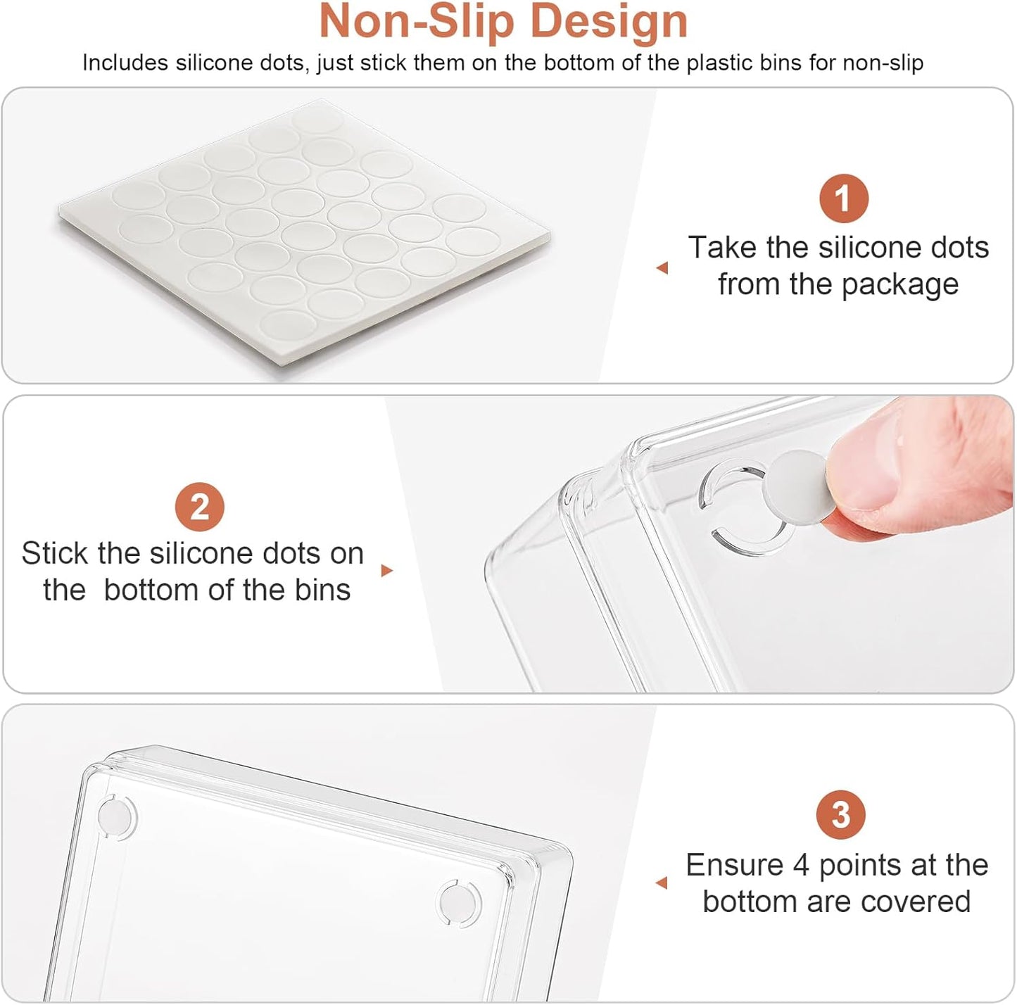 SMARTAKE 6 PCS Clear Plastic Drawer Organizers Set, Large Size Non-Slip Desk Drawer Organizer, Versatile Bathroom and Vanity Drawer Organizer Trays for Makeup, Bedroom, Office, Kitchen Utensils