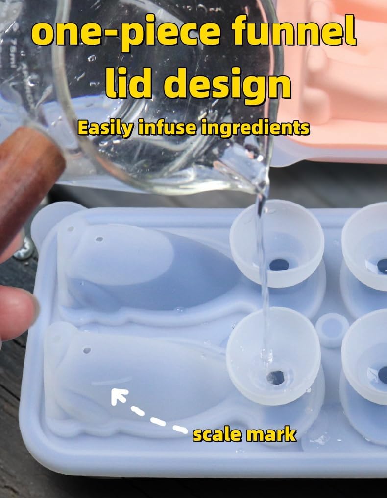 Cute 3D Labrador Dog Silicone Ice Cube Tray Mold Cartoon Animal Ice Box BPA-Free (Pink)