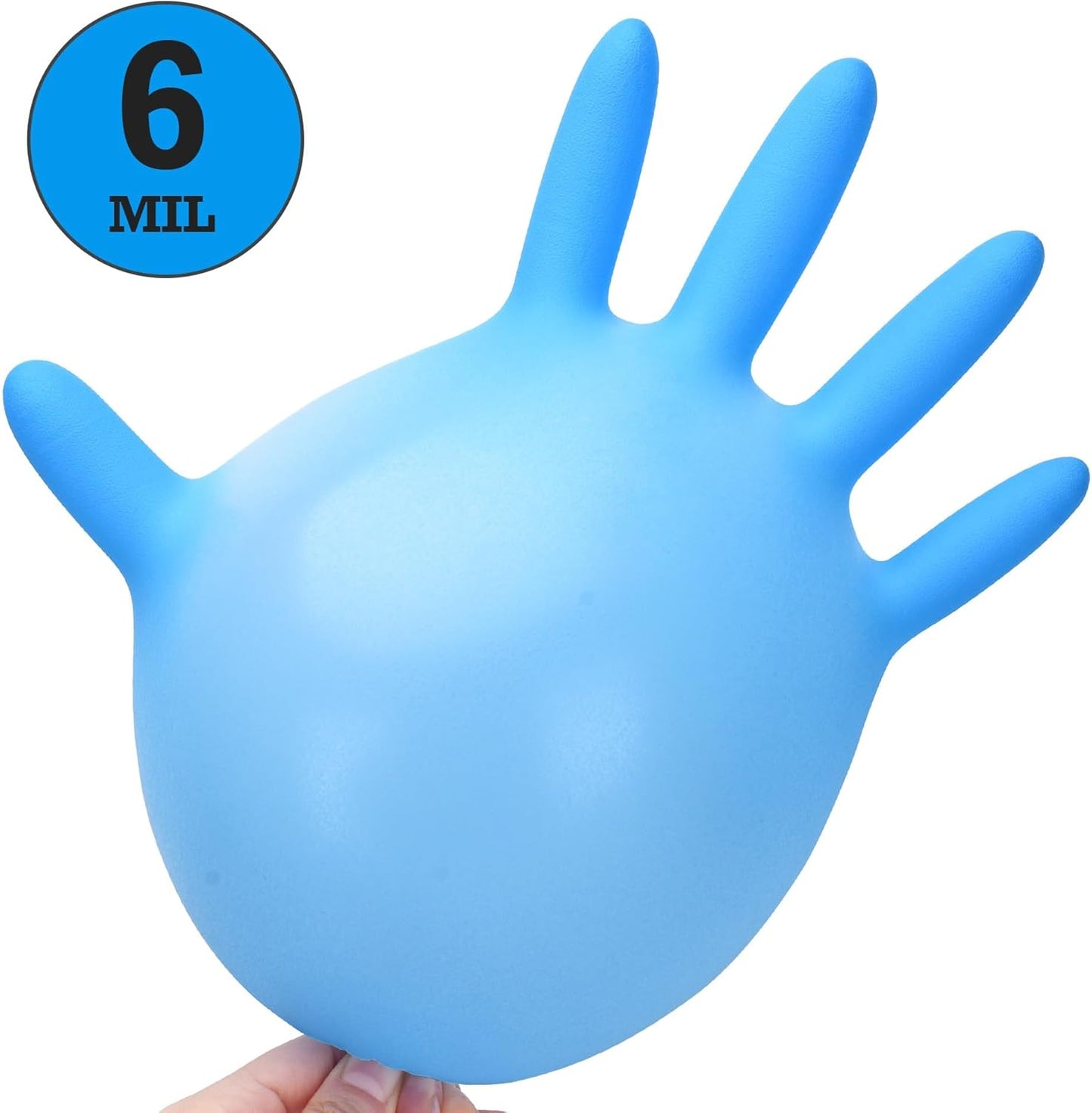 TitanFlex Heavy-Duty Blue Nitrile Gloves, 6-mil, Fully Textured, Mechanic Disposable Gloves, Powder-Free, Latex-Free