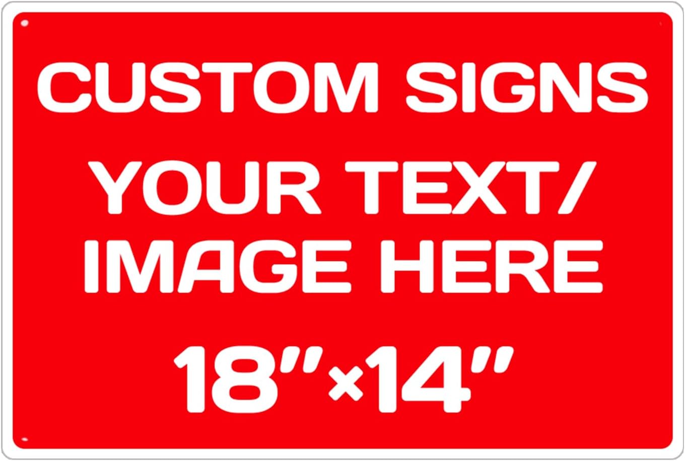 Repaly Personalized signs,Aluminum Weatherproof Metal Sign Multiple Sizes Custom Personalized Text And picture Here,hazard sign,garden sign,custom door sign,Customised business signs(18 * 14 IN,Red)