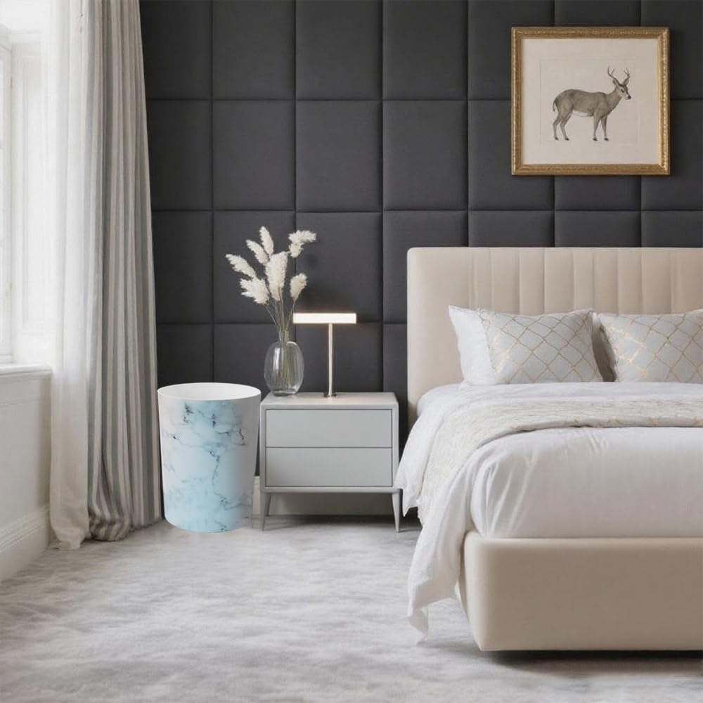 Feisco Small Trash Can for Bathroom, 2 Gallon Trash Can Trash Bin Wastebasket Garbage Can for Kitchen,Bathroom Office, Bedroom,Dorms,Laundry Room (White, 2 Pack)