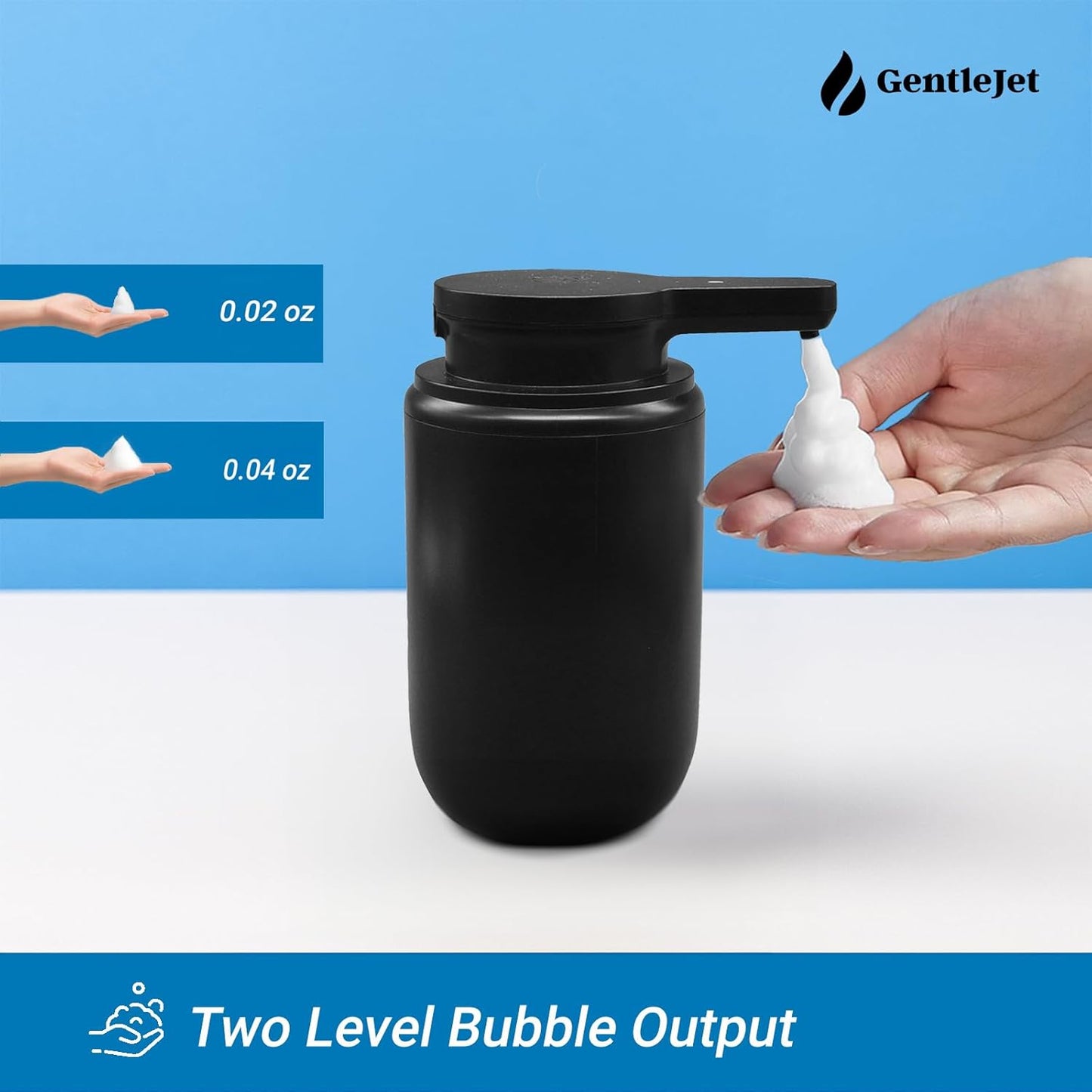 SimpleFoam Automatic Foaming Soap Dispenser - Rechargeable Automatic Soap Dispenser Touchless for Bathroom, Dual Foam Levels, Auto-Clean Mode (SimpleFoam - Black, Foam)