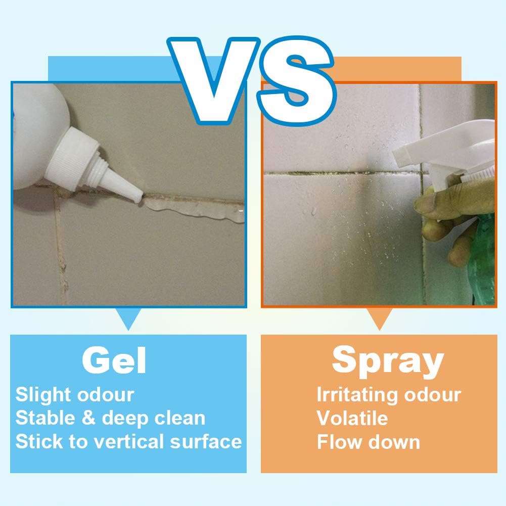 FOLLOWIN Household Mold and Mildew Stain Cleaner Gel Home Cleaner for Front Loader Washing Machine Seal,Tiles Grout,Window Sealant, Bathroom Grout, Sink,Shower Cleansing 8oz