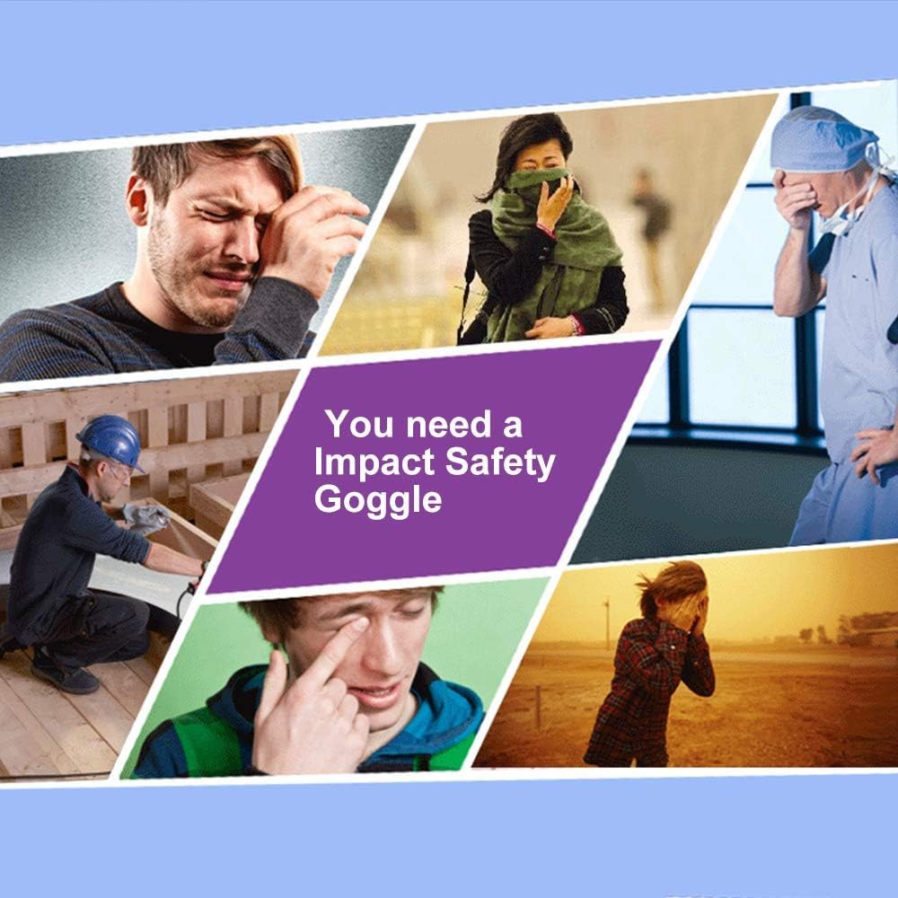 Super More 3PCS Anti-Fog Protective Safety Goggles Clear Lens Wide-Vision Adjustable Chemical Splash Eye Protection Soft Lightweight Eyewear