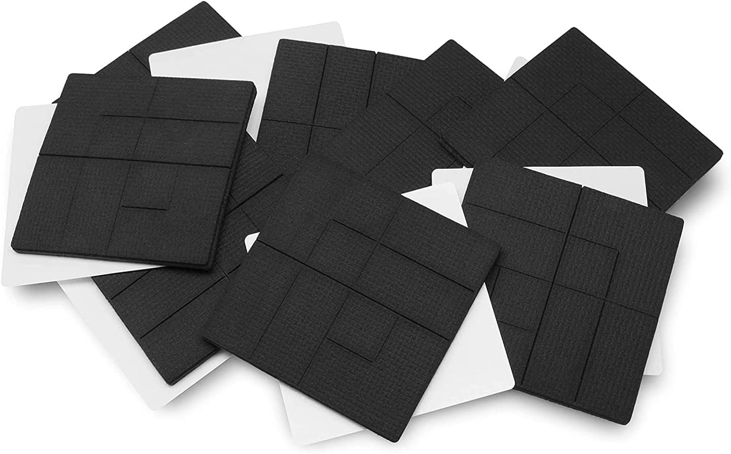 GorillaPads Non Slip Furniture Pads/Floor Grippers (Set of 8 Non Skid Floor Protectors) Pre-Scored to Cut to Multiple Size, 4 Inch Square, Black, CB140-8