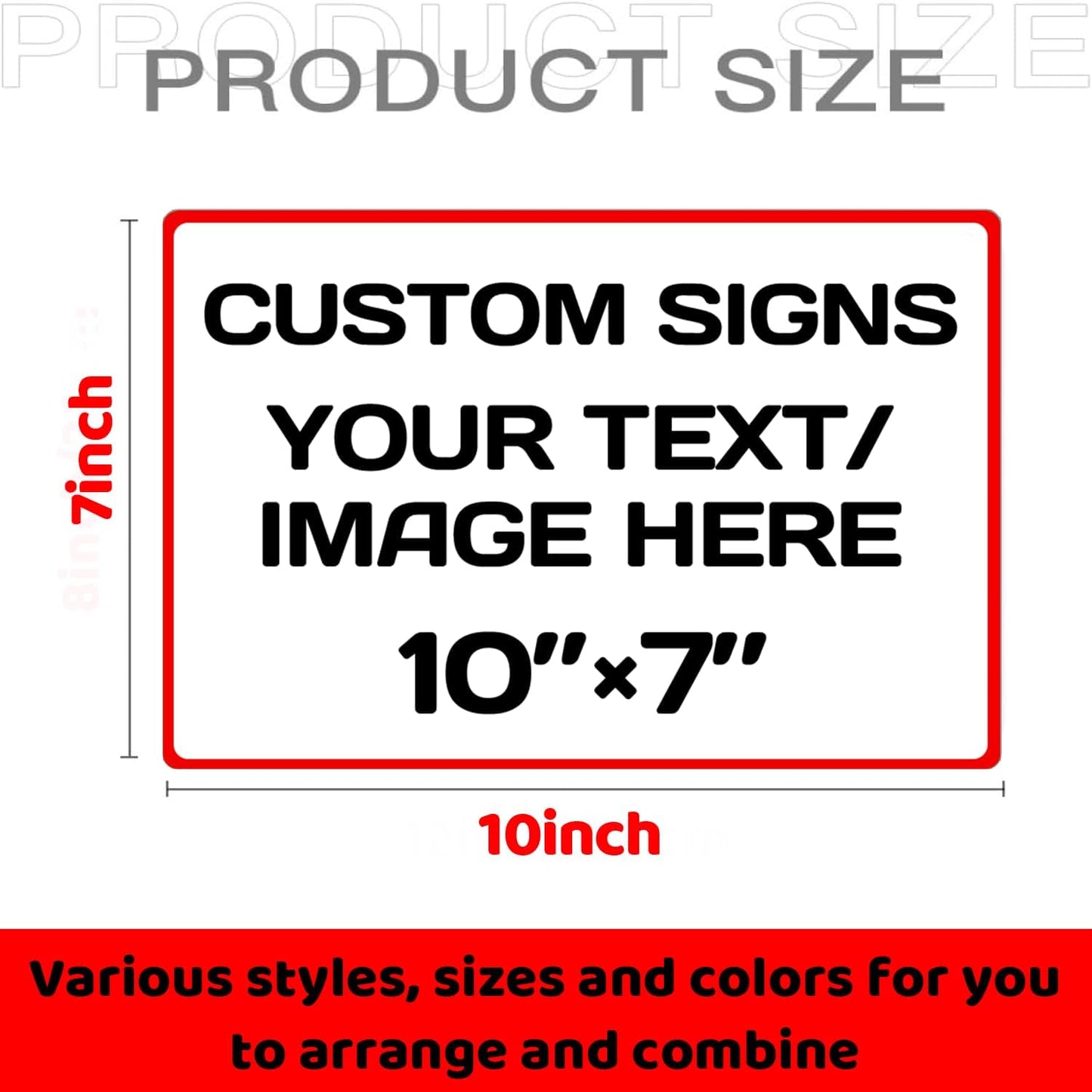 Aluminum Weatherproof Metal Sign - Multiple Sizes Custom Personalized Text and Picture, Traffic Regulation Horizontal Street, Hazard, Garden, Door, Customised Business