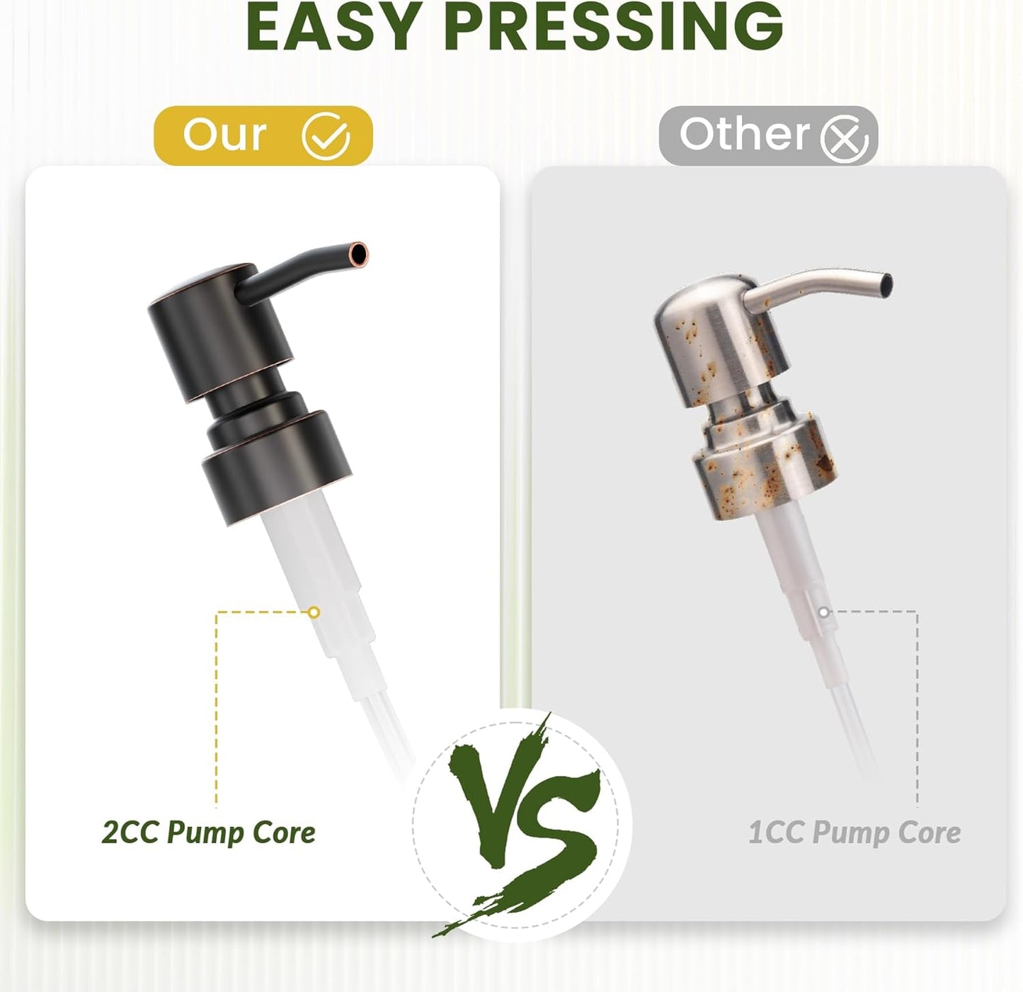 AmazerBath Glass Soap Dispenser, 2-Pack Clear Glass Soap Dispenser with Pump Bronze Rustproof, 17 Oz Bathroom Hand Soap Dispenser Bottle for Liquid Lotion, Kitchen Dish Soap Dispenser