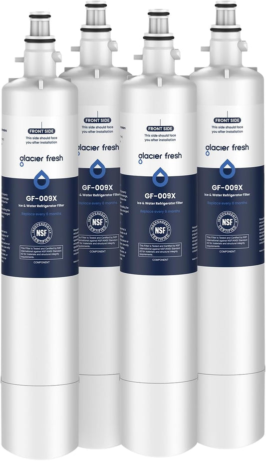 GLACIER FRESH Replacement for RPWFE, RPWF (Built-in CHIP) Refrigerator Water Filter, Compatible with GFE28GYNFS, GFE28GELDS, PFE28KELDS, PFE28KYNFS, GFD28GELDS, PWE23KELDS, PWE23KMKES, 4 Pack
