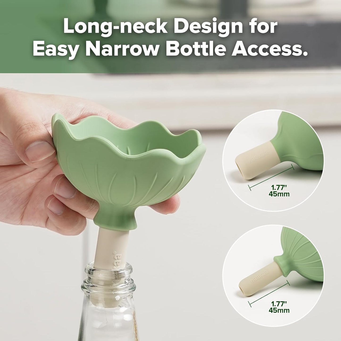 Haakaa Silicone Flower Funnel Set – Small Funnels for Filling Small Bottles, Funnels for Kitchen Use Filling Bottles, Kitchen Funnel Set, Kitchen Gadgets Accessories