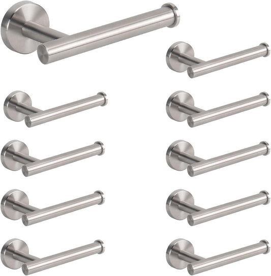 NearMoon Bathroom Toilet Paper Holder, Premium SUS304 Stainless Steel Rustproof Wall Mounted Toilet Roll Holder for Bathroom, Kitchen (10 Pack, Brushed Nickel)