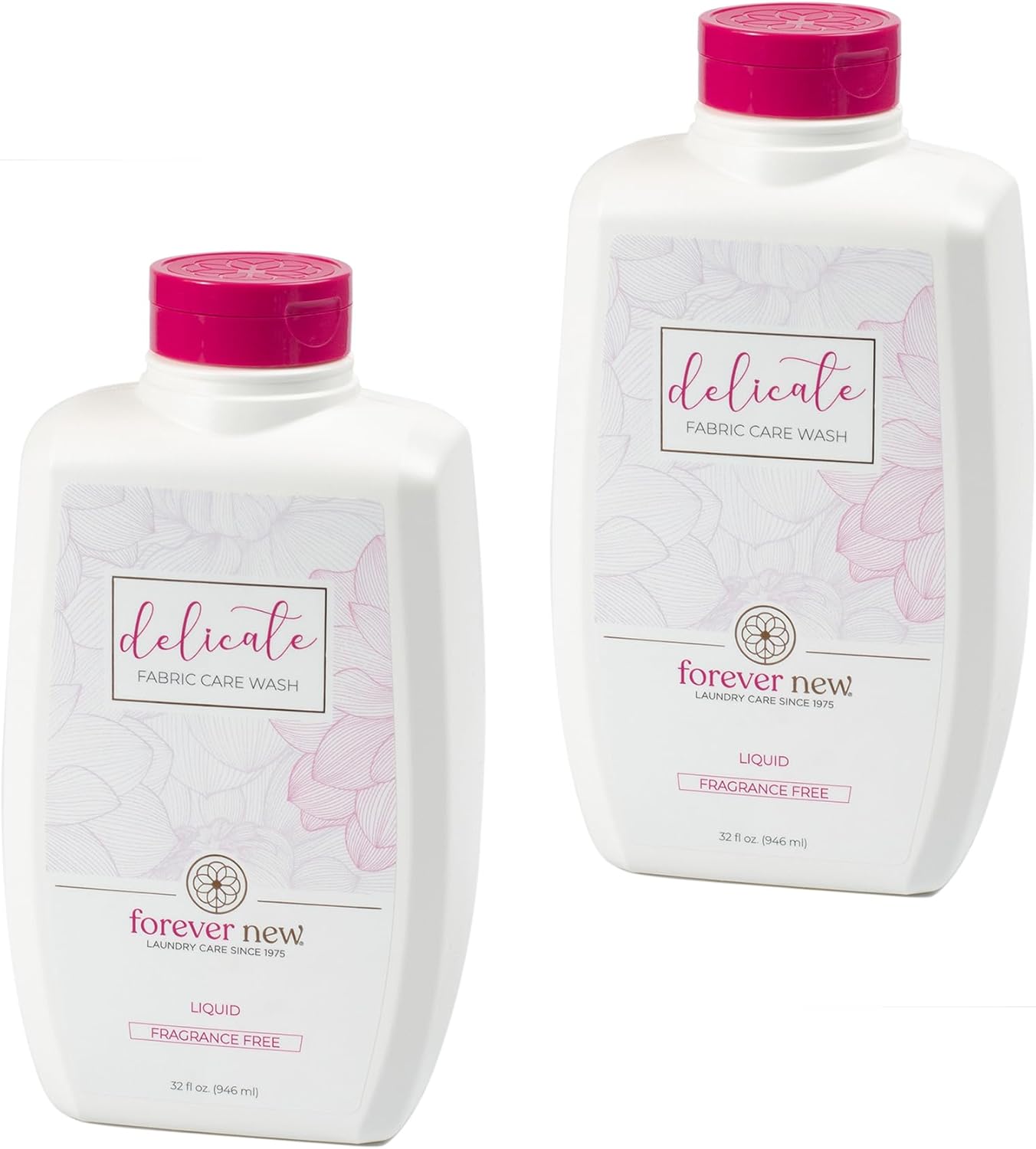 Forever New 32oz Liquid Unscented Fabric Care Wash 2 Pack (64oz Total) Natural Laundry Detergent