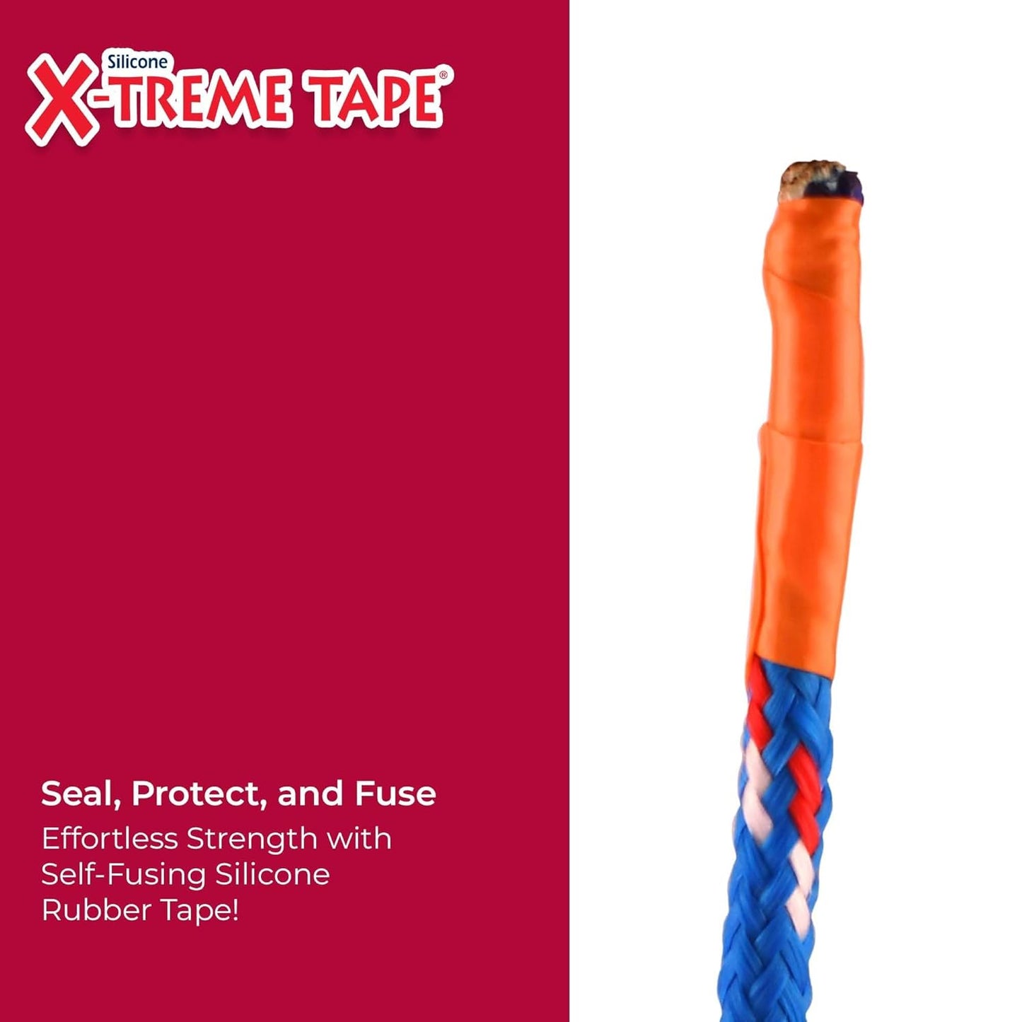 X-Treme Tape MOCAP Heavy Duty Electrical Tape, Self-Fusing Silicone Rubber, Waterproof & Insulating Flexible Tape, Electrical for Hose, Automotive, Outdoor & Repairs - 1" x 10ft Roll - Orange