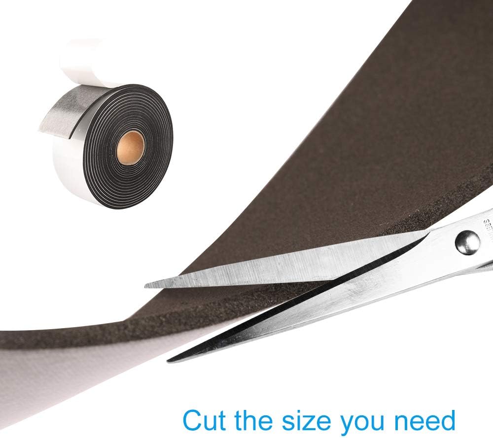 High Density Foam Tape,2 Inch Wide x 1/8 Inch Thick Door Insulation Tape,Adhesive Weather Stripping for Doors Window,Foam Seal Proofing Tape,16 Feet Long