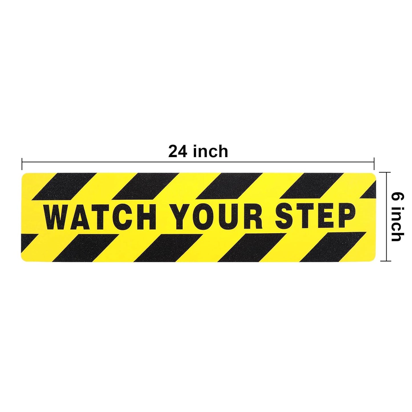 Boao 24 Pieces Watch Your Step Stickers Sign 6 x 24 Inch Caution Watch Your Step Floor Decals Warning Sticker Adhesive Tape Anti Slip Abrasive Tape for Workplace Safety Wet Floor Caution