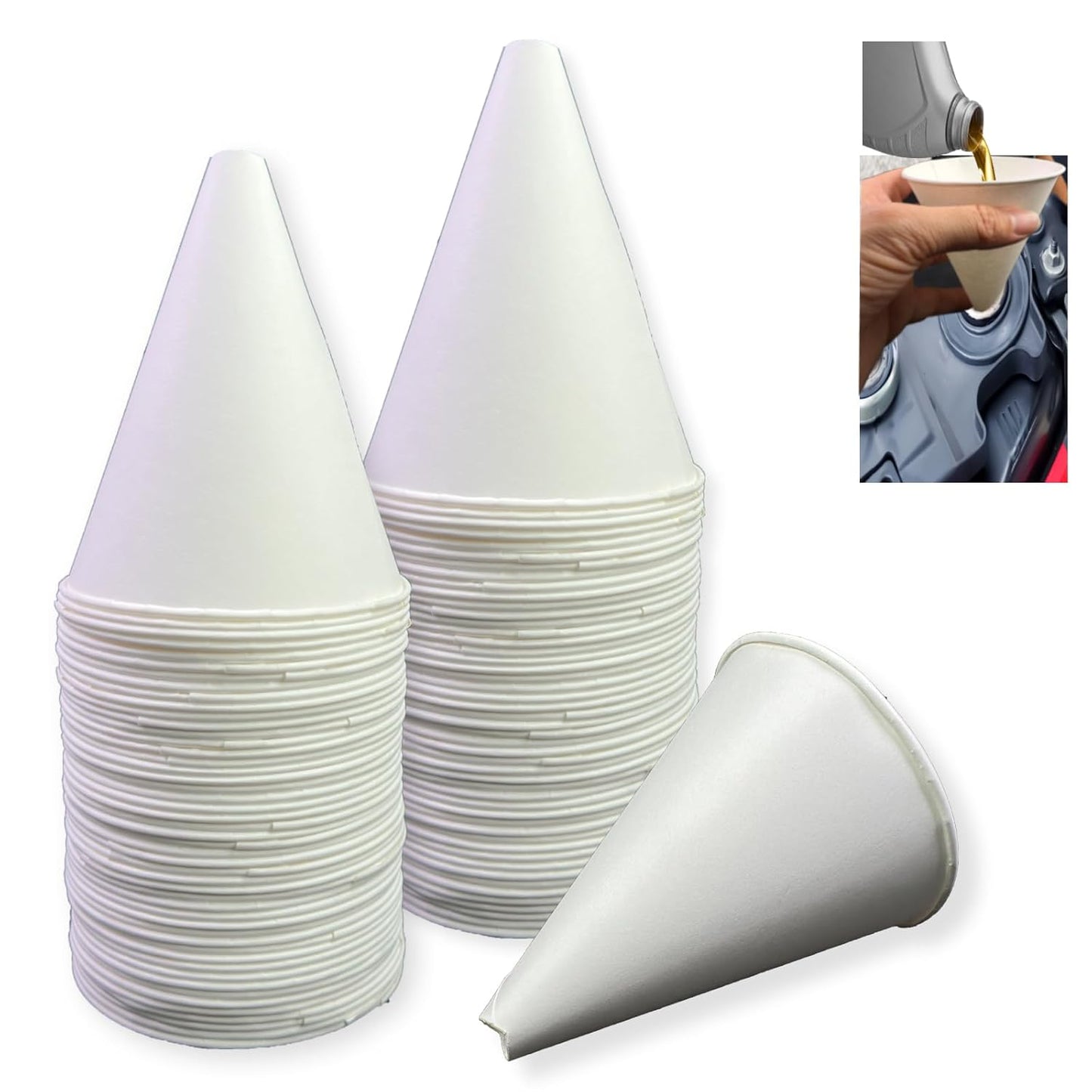 100 Pcs Paper funnels for Motor Oil 6oz Disposable Engine Oil Funnels Paper Funnel for Dispensers Kitchen Filling Bottle Disposable Funnel Paper Funnels Paper Oil Funnels