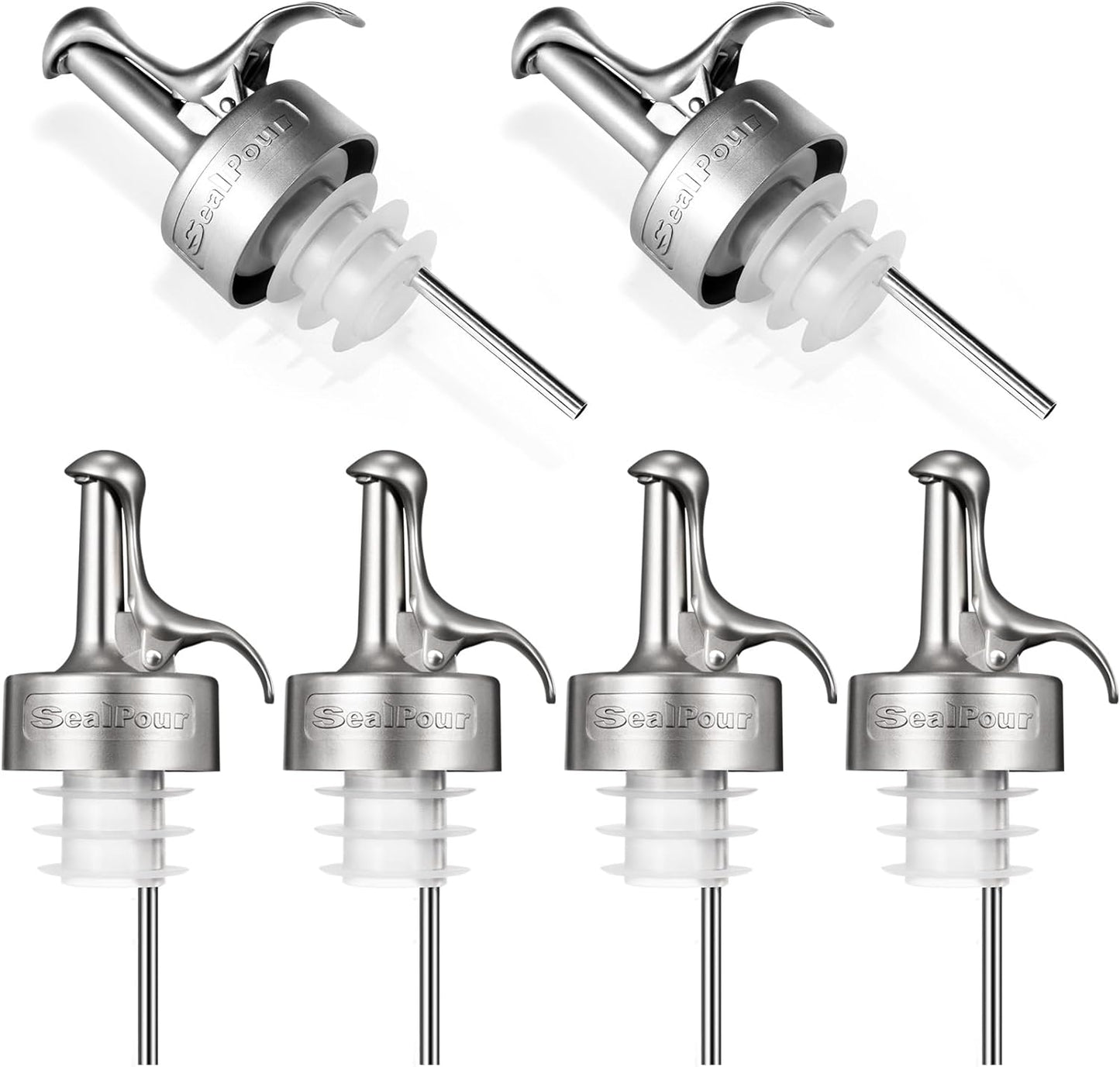 Olive Oil Spouts, Stainless Steel Pour Spout, Olive Oil Pour Spout for Dispenser, Pour Bottle Spouts, Suitable for Beverage,Vinegar and Sauce for Home Kitchen -6PCS