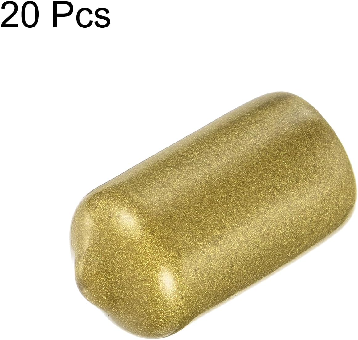 uxcell 20pcs Rubber End Caps 11.5mm ID Vinyl Round Tube Bolt Cap Cover Thread Protectors Gold