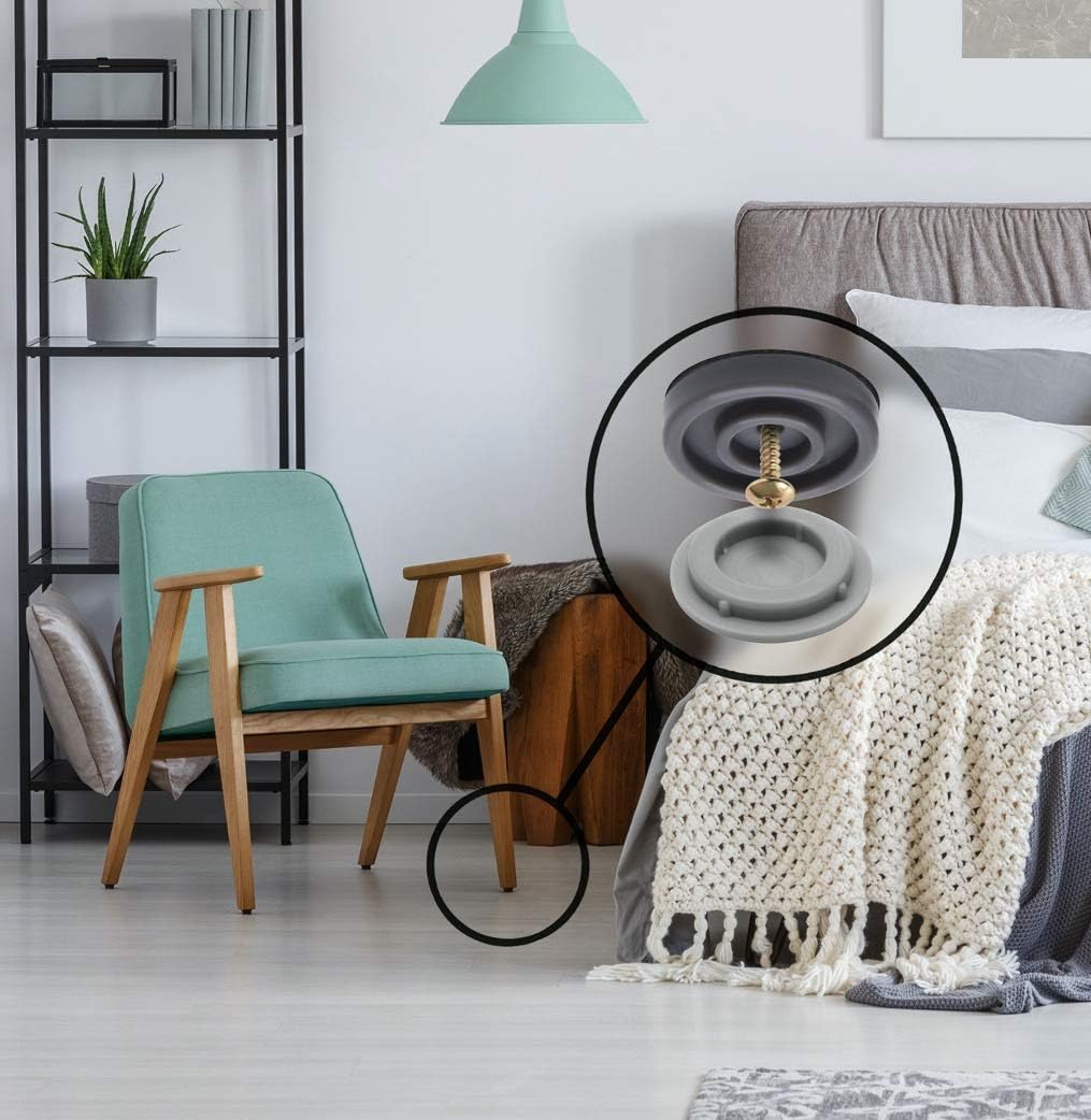 GorillaGlides CB253 1 Inch Chair Sliders/Furniture Glide Floor Protectors (Set of 8 Glides) Self-Adhesive Screw-On Glides, for Sliding on Hard Surface Floors and Low-Pile Carpet, Round