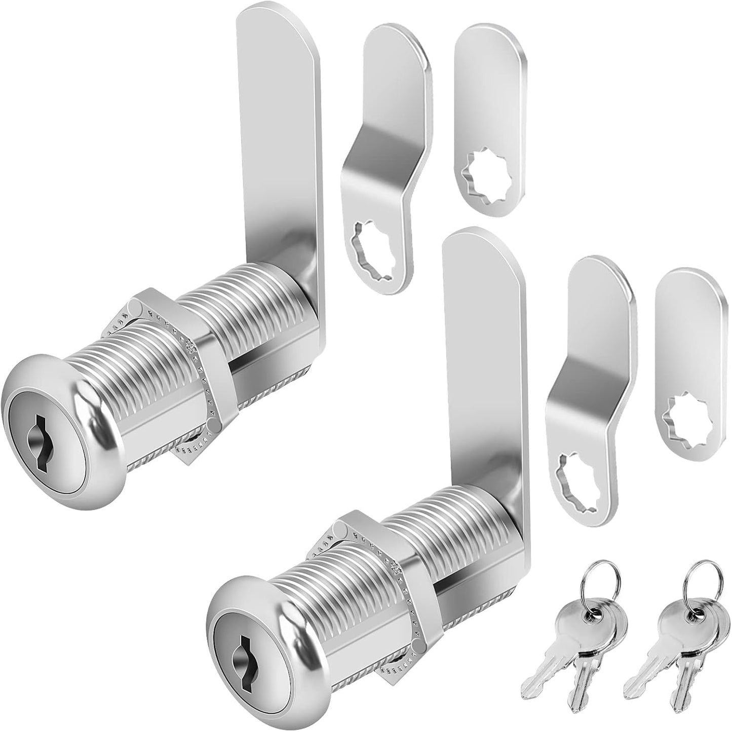 Cabinet Lock with Keys, 1-1/2" Long Cam Locks keyed Alike, Cam Lock Set for Cabinets Thick Drawers RV Storage Locks Tool Box with Keys, Zinc Alloy (2 Packs, 1-1/2 Inch)