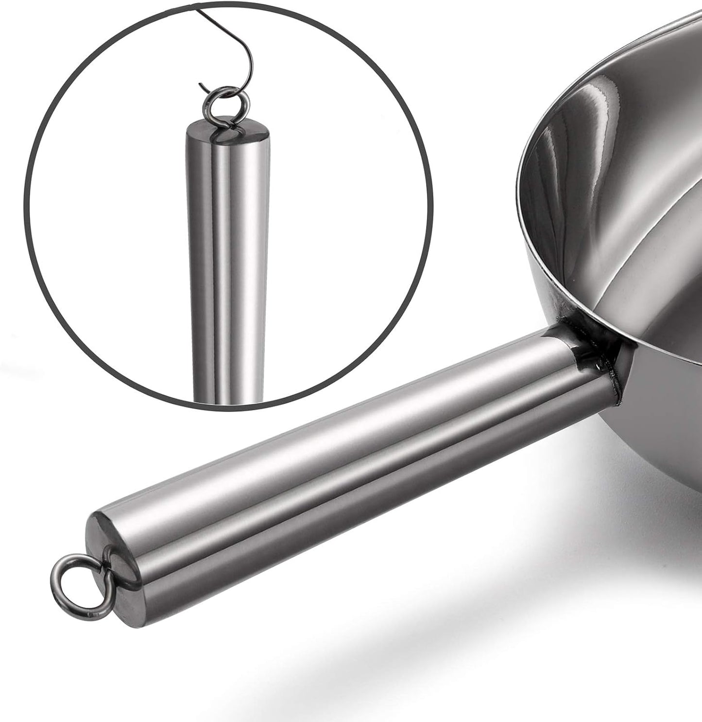 Cedilis 4 Pack Food Ice Scoops, 8oz, 12oz, 16oz, 24oz Stainless Steel Scoop, Heavy Duty Metal Utility Scoops for Candy, Popcorn, Flour, Kitchen Bar Party, Dishwasher Safe