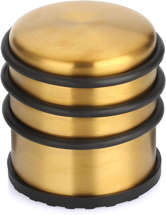 Sumnacon Heavy Duty Floor Door Stopper No Drill - Durability Stainless Steel Door Stop with Anti-Skid Rubber - Contemporary Safety Doorstop for Home Office Commercial Industrial,Gold