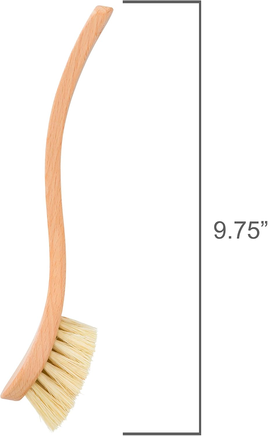Redecker Curved Dish Brush, Strong Natural Tampico Fiber Bristles, Ergonomic Design with Oiled Beechwood Handle, 9-1/4 Inches, Single Unit, Made in Germany