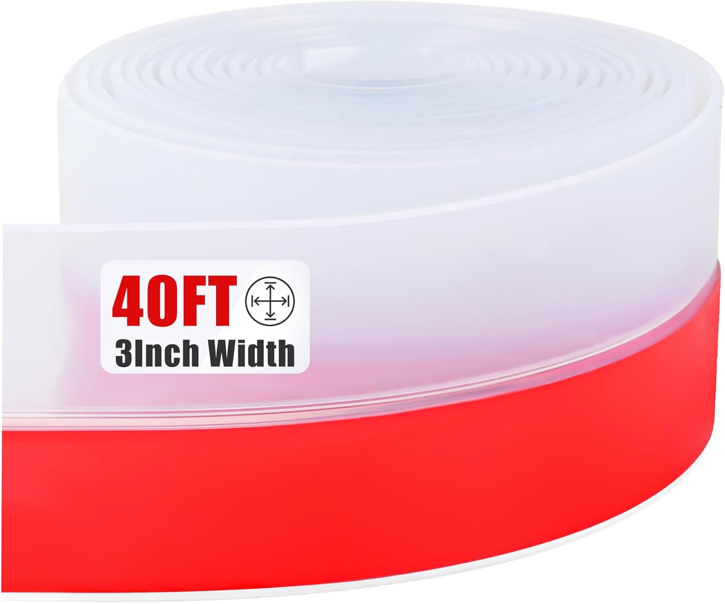 Draft Seal Tape for Doors and Windows 3 in x 40 Ft Silicone Weather Stripping Extra Thick 2mm Door Seal Strip with Strong Adhesive Draft Insulation Stopper Side Seal - Clear