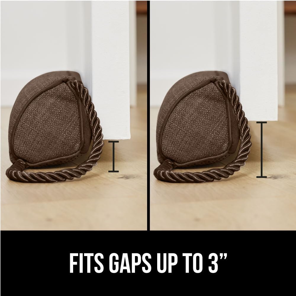 GORILLA GRIP Door Draft Stopper for Bottom of Doors, Weather Stripping Seal Blocks Hot Air, Noise, Bugs, Keeps Cold AC in, Sound Proofing Easy Install Gap Filler, Home Essentials, 32 Inch, Brown