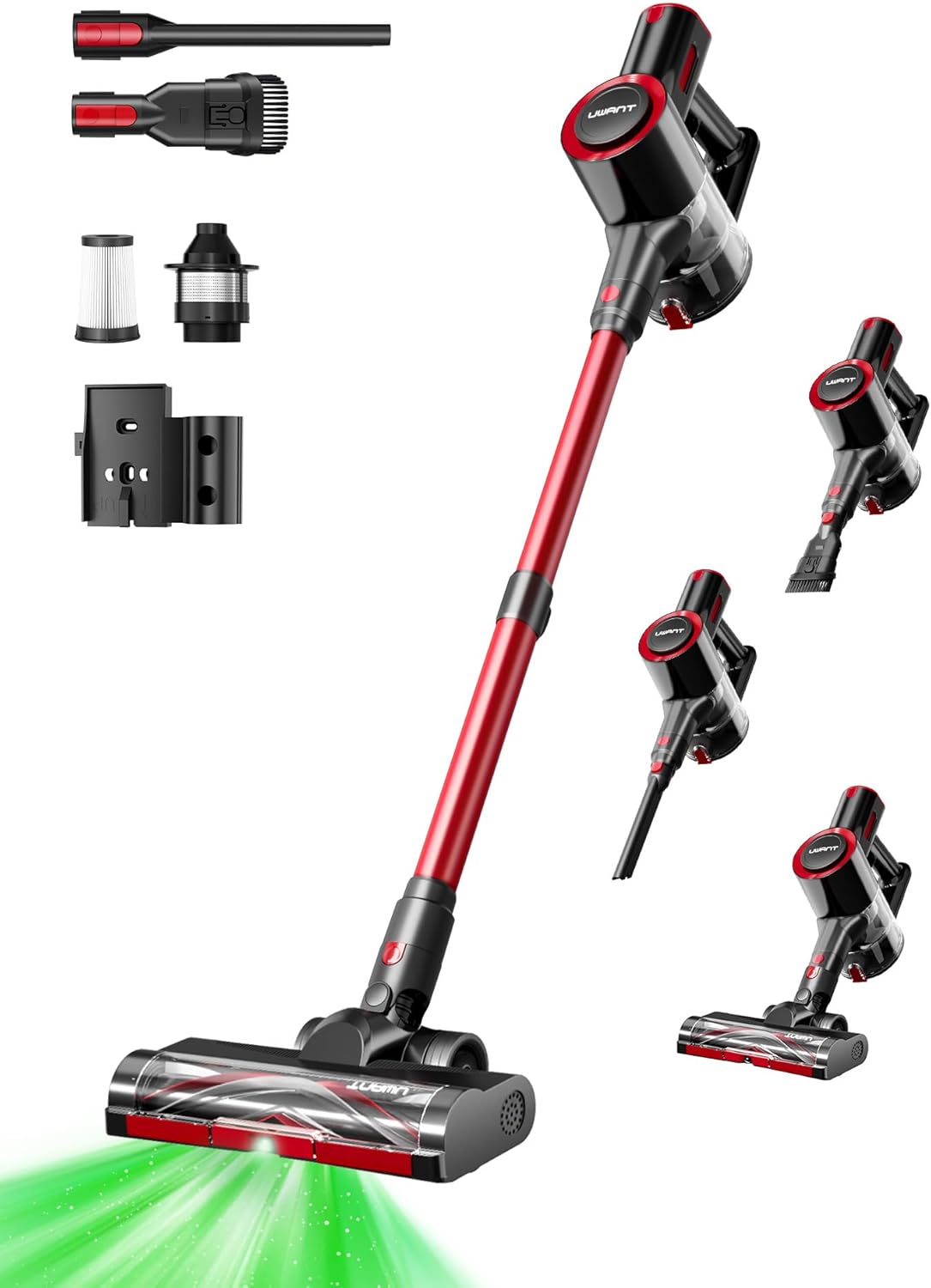 uwant 8-in-1 Cordless Vacuum Cleaner with 50min Runtime 35Kpa Powerful Suction Vacuum Cleaners for Home Anti-Tangle Stick Vacuum for Pet Hair Carpet Hard Floors