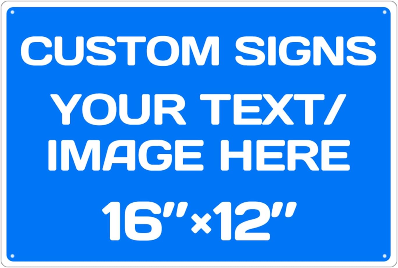 Personalized Aluminum Metal Signs - Weatherproof, Custom Text & Picture, Multiple Sizes, Hazard, Garden, Custom Door, Business Signs