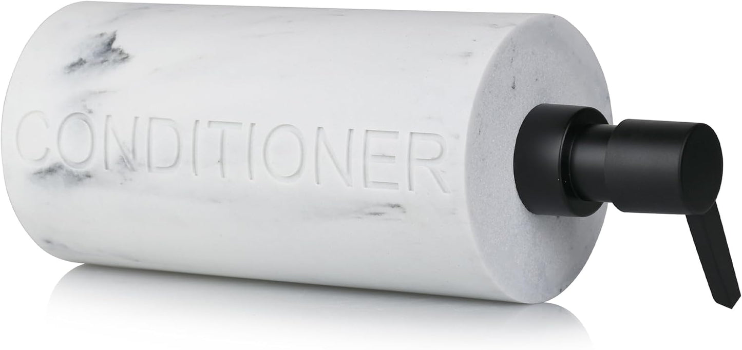 Conditioner Dispenser – Luxurious Refillable Pump Bottle with Embossed Text, Durable Construction for Bathroom and Kitchen
