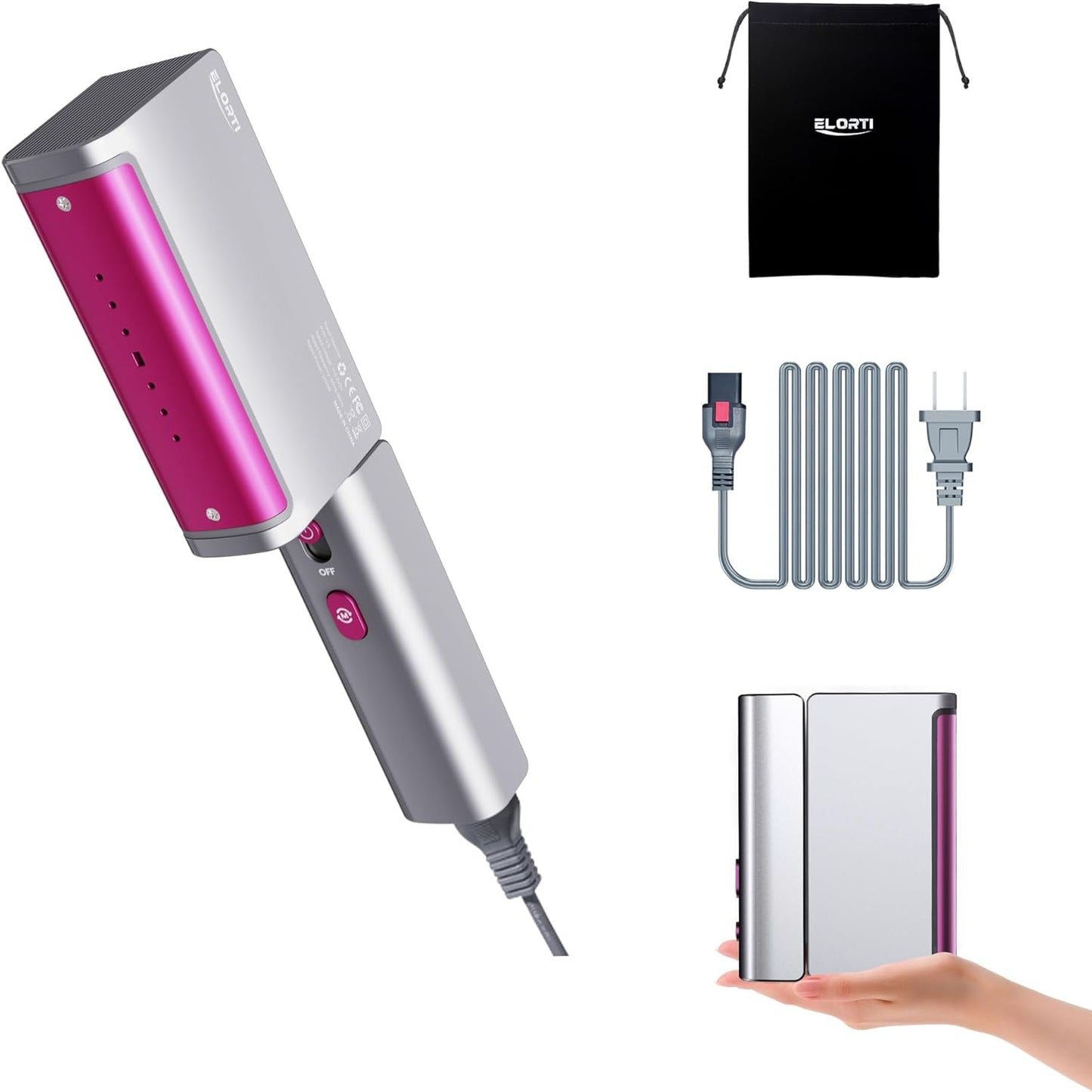 1200W Travel Steamer for Clothes Portable Mini, Dual Voltage, Small Foldable Clothes Steamer and Iron, Compact Garment steamer,15s Fast Heat-Up, Pluggable Cable, Worldwide Travel (110-220V)