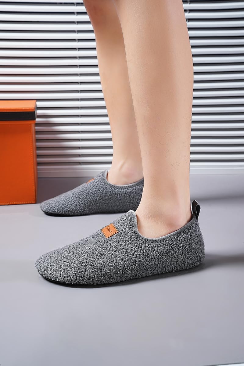 QZKDM Lightweight Slip on Grip Indoor House Slippers Barefoot Non Slip Home Exercise Yoga Shoes for Men Women