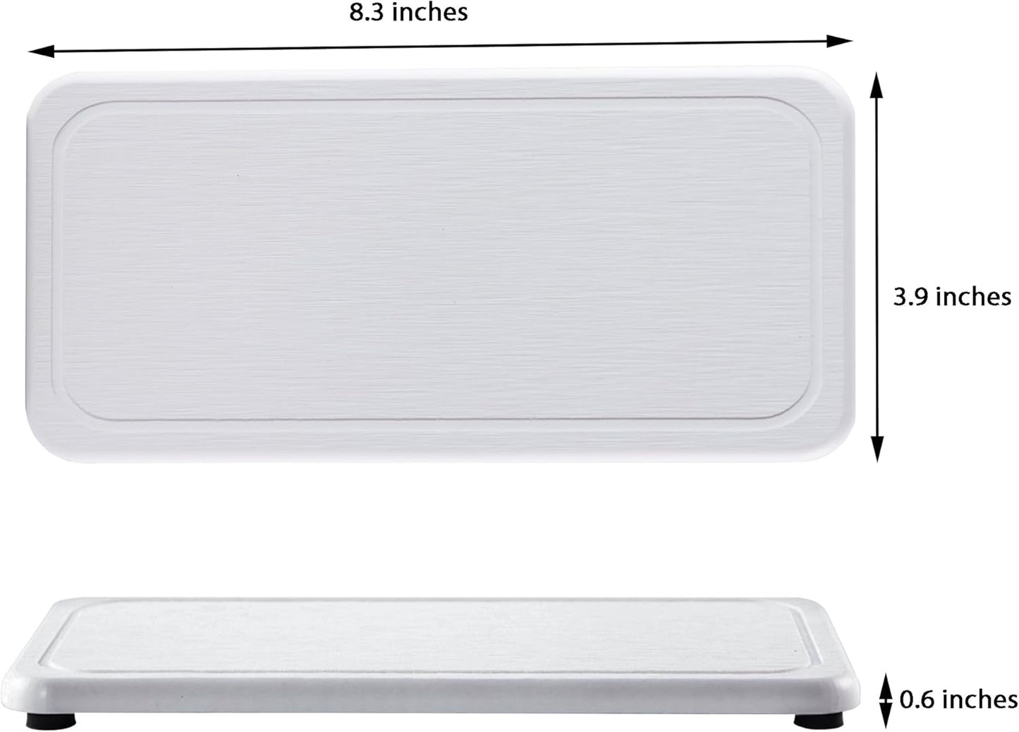 2 Pcs Water Absorbing Stone Trays, Kitchen/Bathroom Sink Soap Dish, Diatomite Tray Used for Hand Soap & Cosmetic Bottles in The Modern Home, 4" W x 8.3" L, White