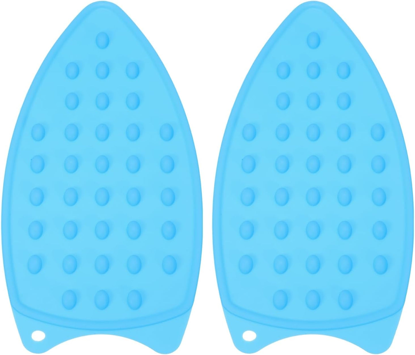 PATIKIL Silicone Iron Rest Pad, 2 Pcs Multipurpose Hot Heat Resistant Iron Rest Plate Protective Pad for Ironing Board Hot Resistant Steamer Steam Compact Mat, Blue
