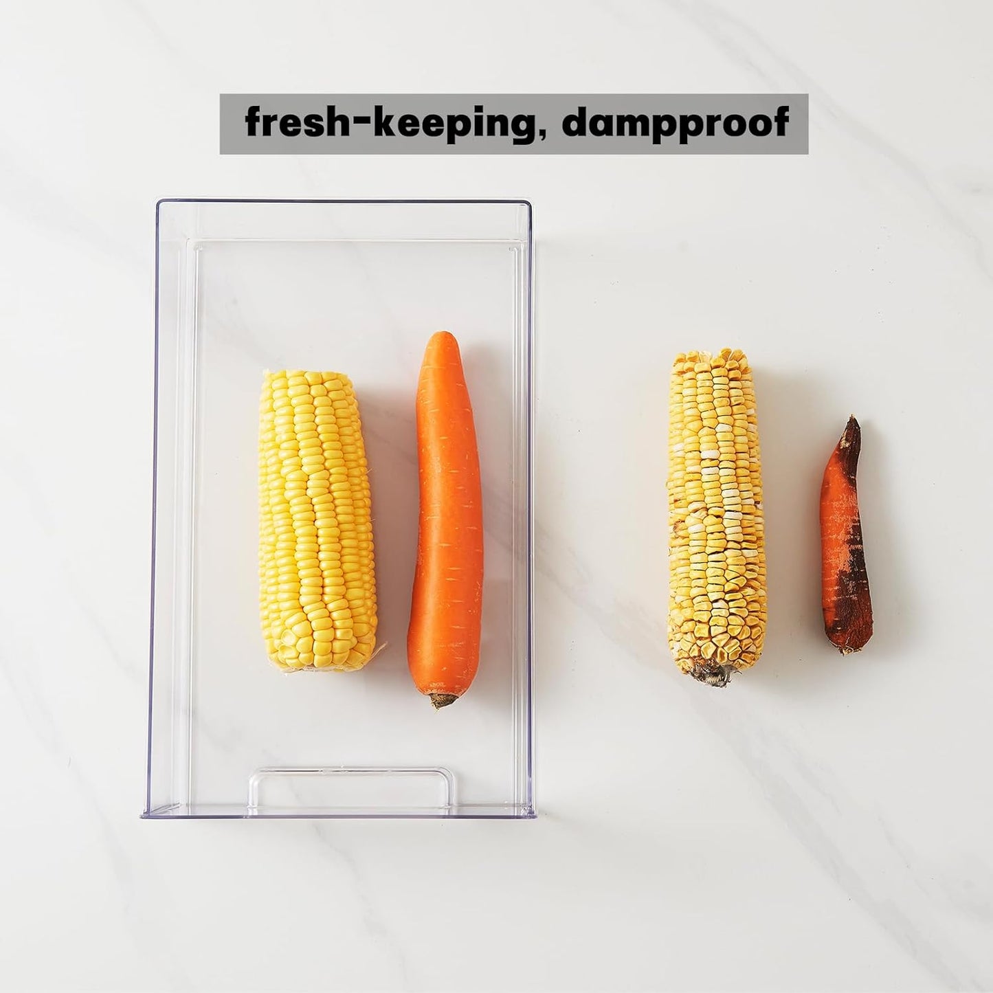 PeJeyiee 6 Pack Clear Stackable Refrigerator Organizers and Storage Drawers - Pull-Out Fridge Bins with Anti-Slip Base & Easy Clean, Plastic Organizers for Kitchen Pantry Cabinet Closet (Large)