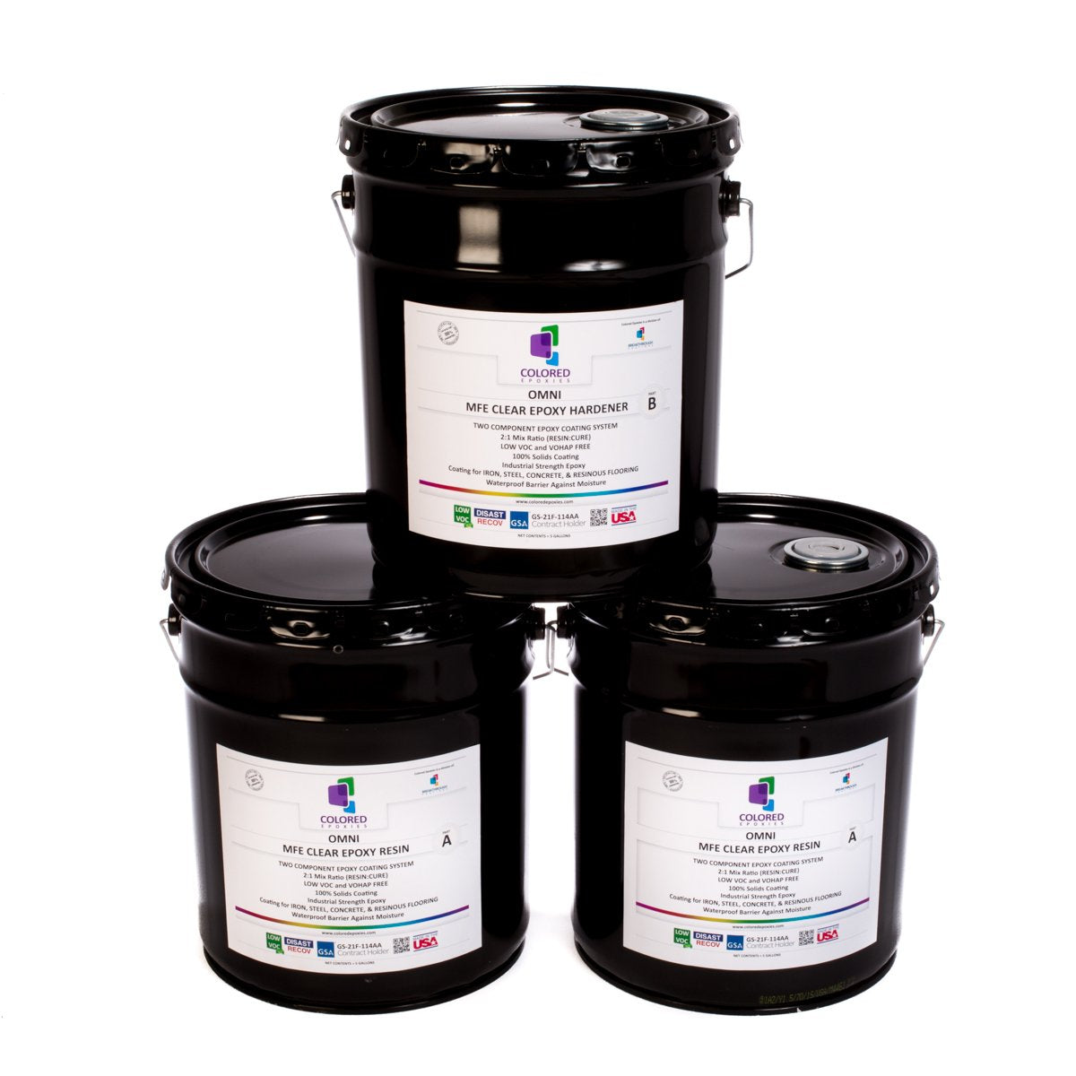 colored epoxies 15GLKTCL Clear 15 Gallon Kit Resin and Hardener