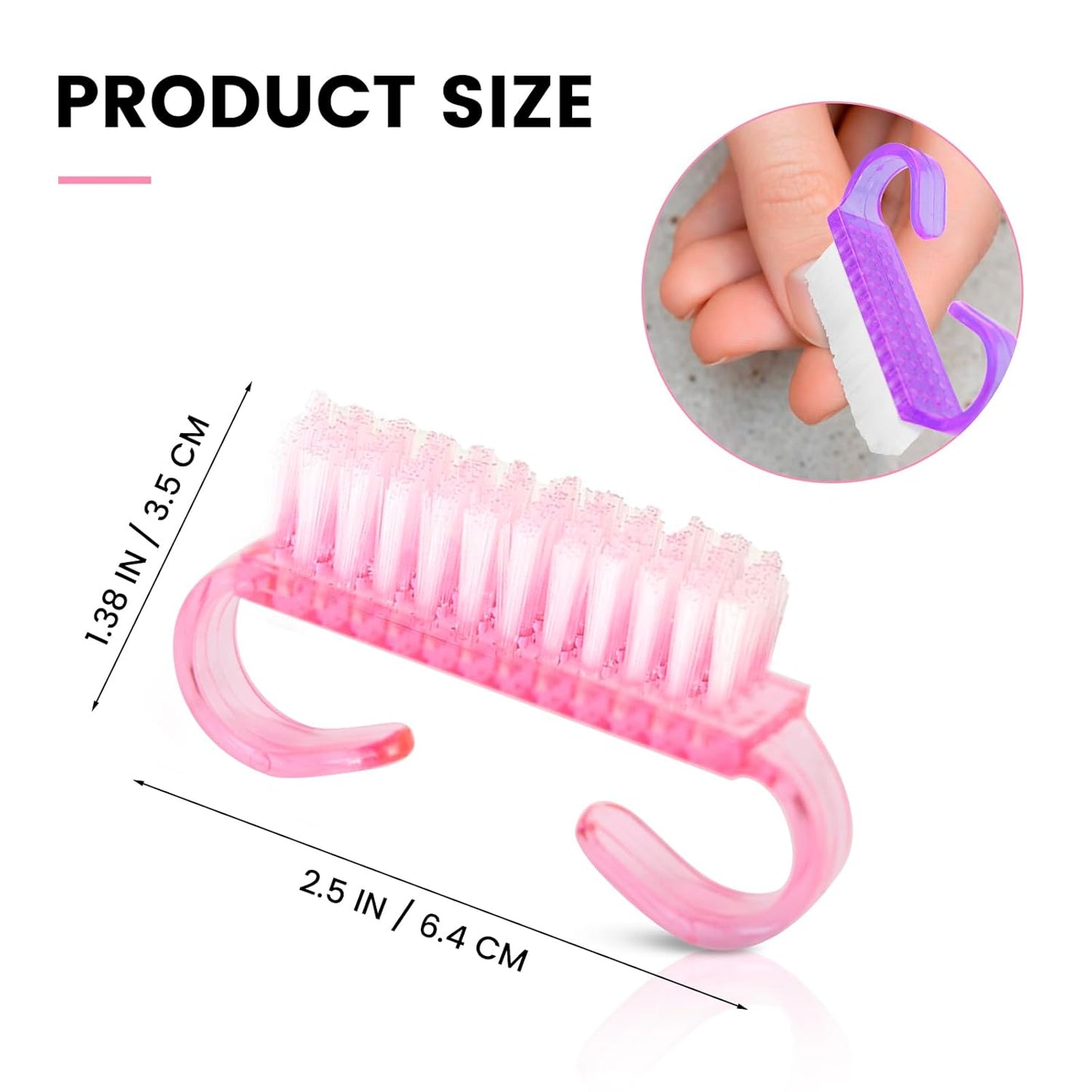 25 Pcs Handle Grip Nail Brush, Fingernail Scrub Cleaning Brushes for Nails and Toes, Hand & Foot Nail Cleaner, Pedicure Manicure Brush for Women, Men, Kids – Multicolor