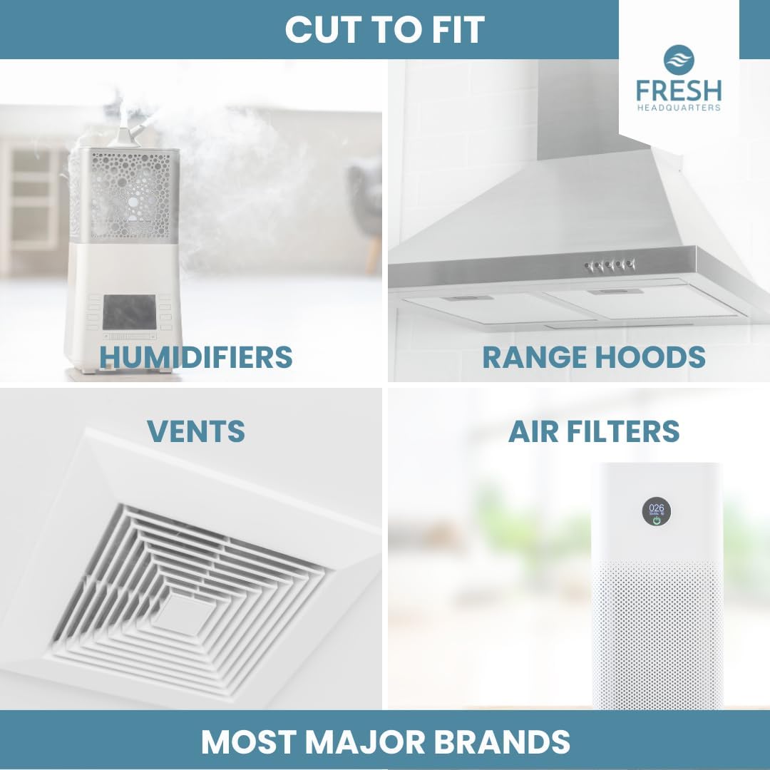 Activated Carbon Filter Pad - Cut To Fit Air Filter Roll for Improved Filtration - Universal Carbon Sheet for Air Purifier, Furnace, AC, Range Hood, 3D Printer, and Odor/VOC Control