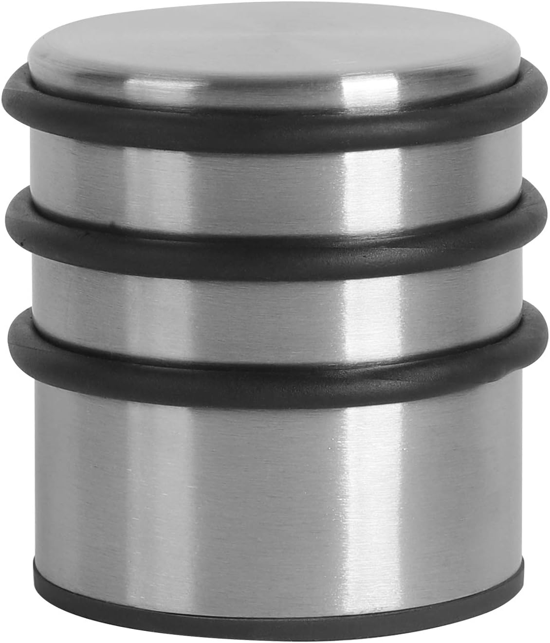 KINJOEK 4 Packs Heavy Duty Door Stopper, Solid Steel Door Stop No Need to Drill, Surrounded with Protective Rubber Bands Anti-Slip Door Wedge for Office, Home, Garage, Laundry Door